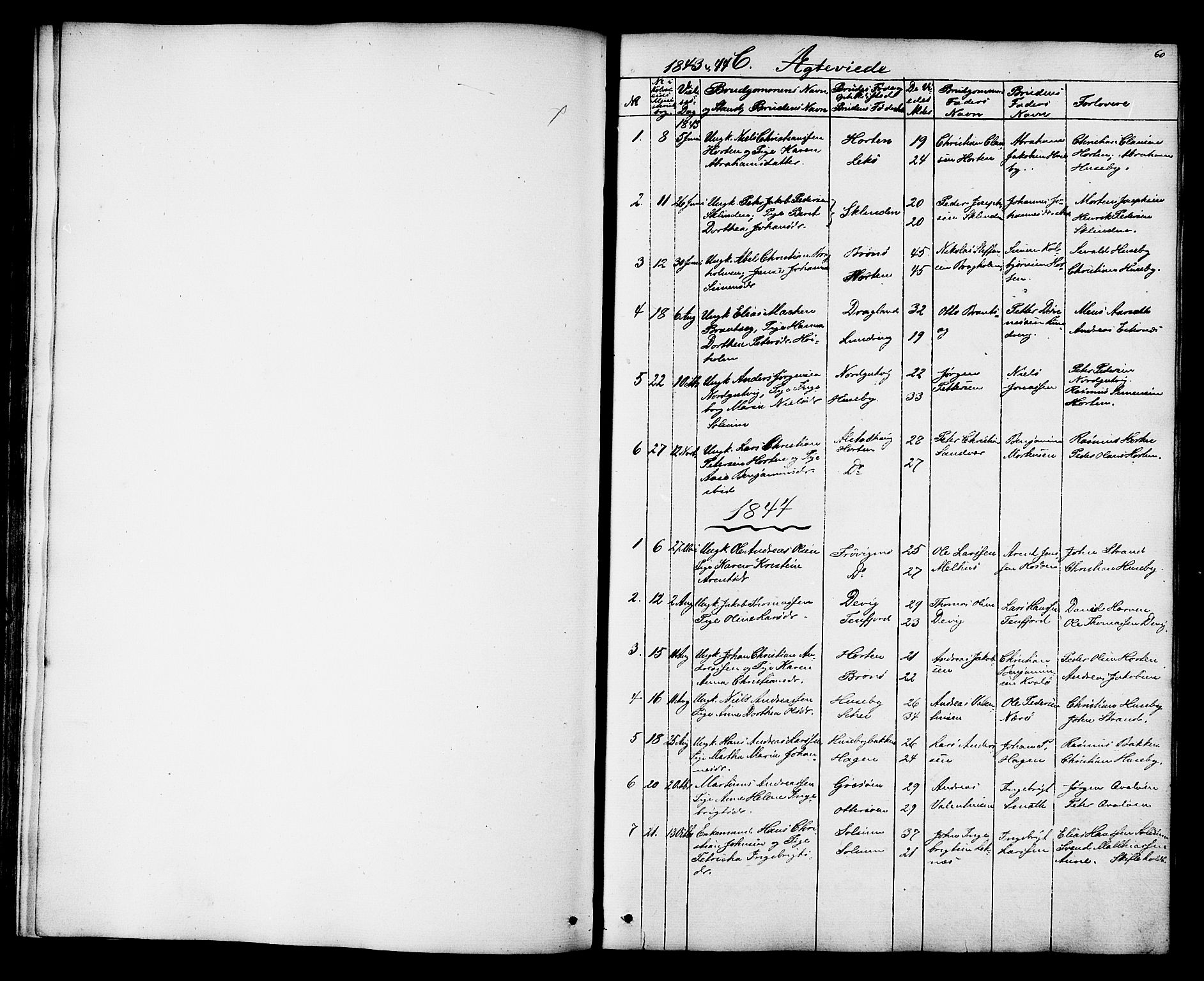 Ministerialprotokoller, klokkerbøker og fødselsregistre - Nord-Trøndelag, SAT/A-1458/788/L0695: Parish register (official) no. 788A02, 1843-1862, p. 60
