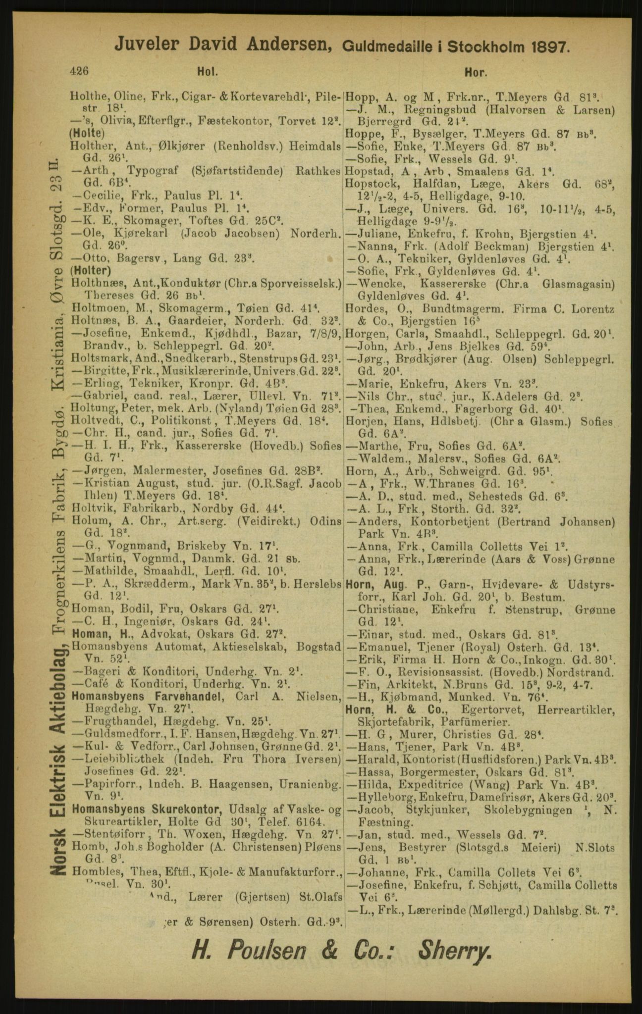 Kristiania/Oslo adressebok, PUBL/-, 1900, p. 426