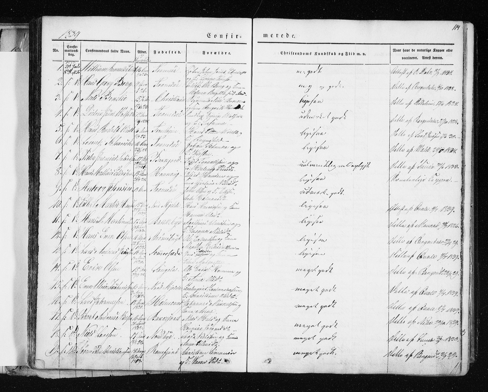 Tromsø sokneprestkontor/stiftsprosti/domprosti, SATØ/S-1343/G/Ga/L0009kirke: Parish register (official) no. 9, 1837-1847, p. 114