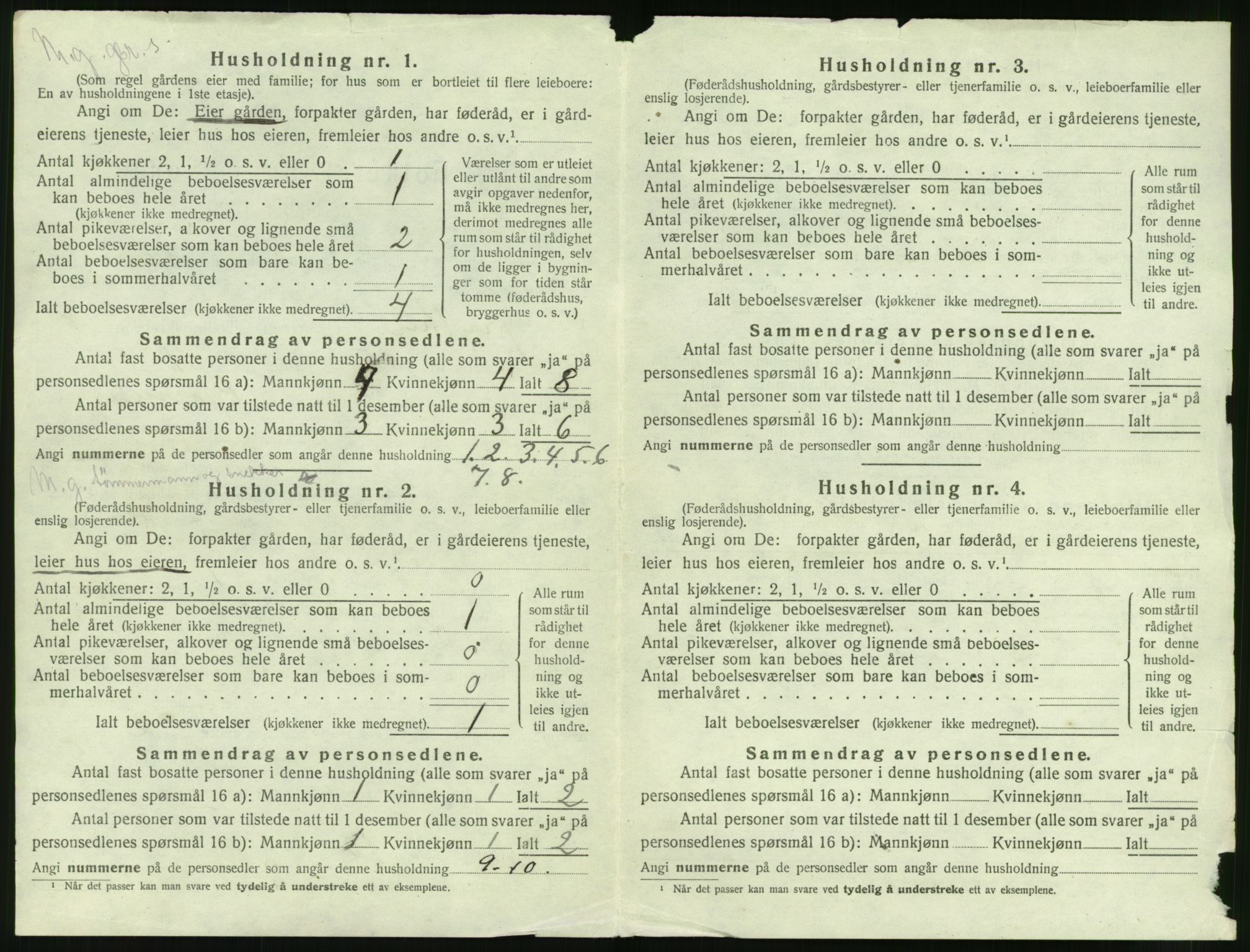 SAT, 1920 census for Grytten, 1920, p. 833