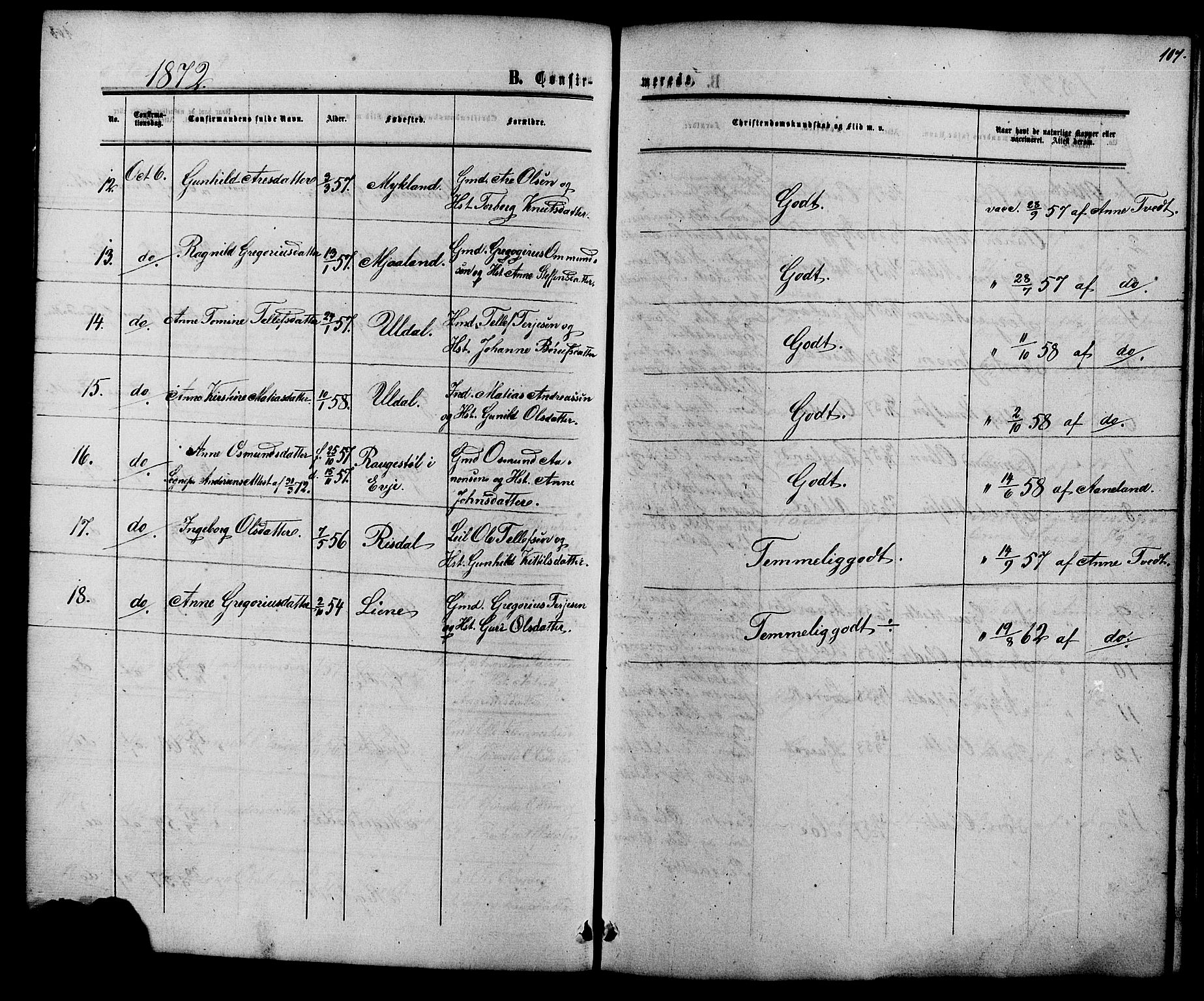 Herefoss sokneprestkontor, AV/SAK-1111-0019/F/Fb/Fbc/L0002: Parish register (copy) no. B 2, 1867-1886, p. 104