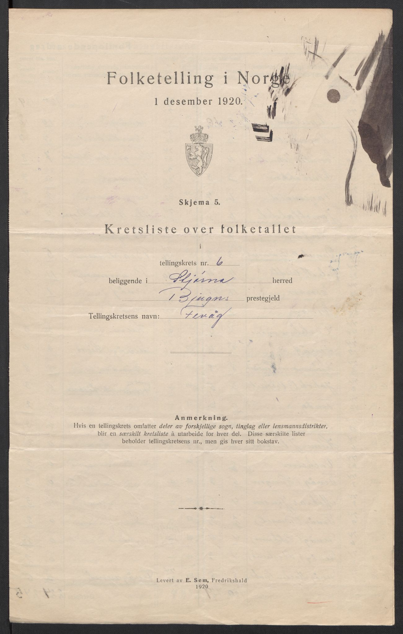 SAT, 1920 census for Stjørna, 1920, p. 23