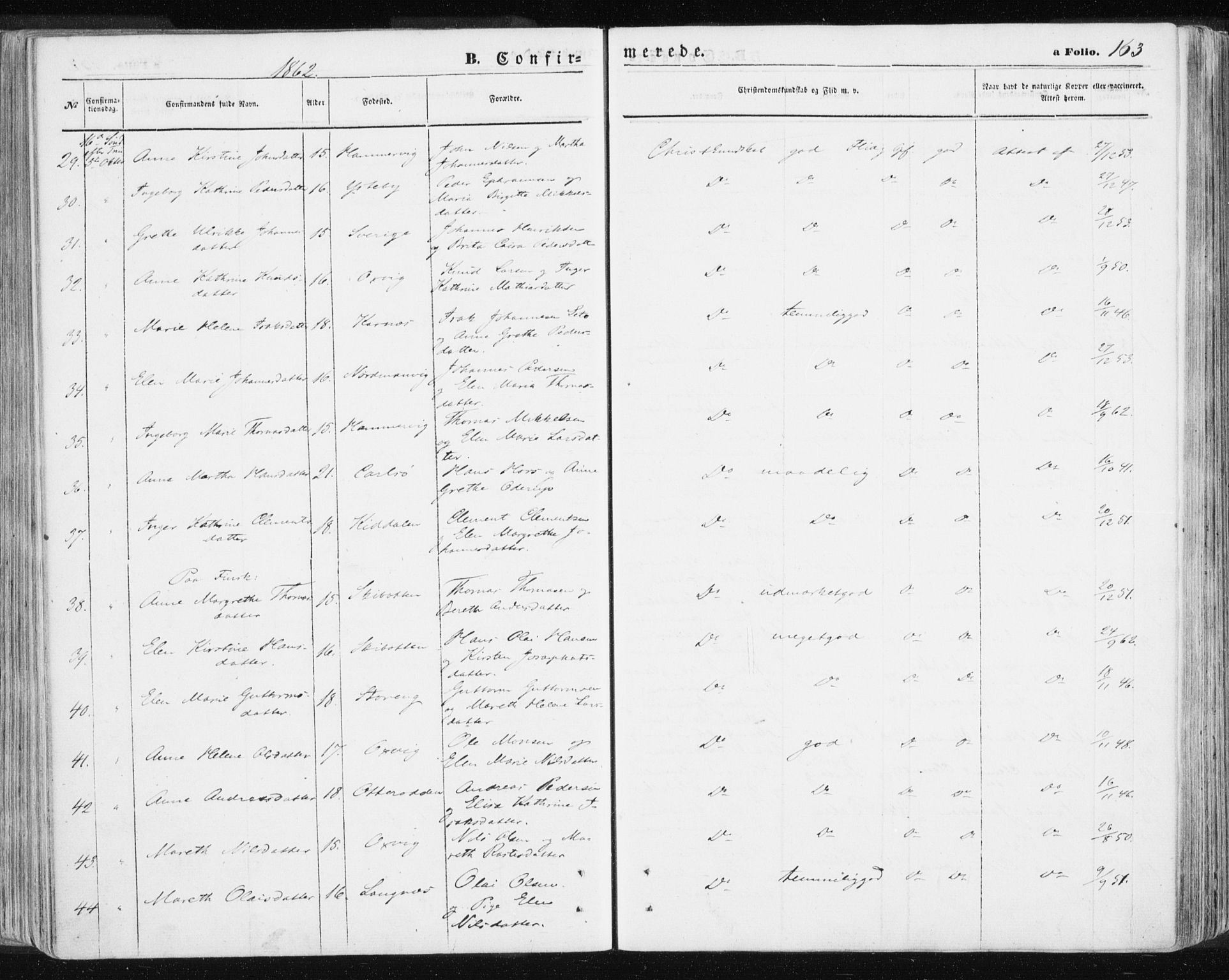 Lyngen sokneprestembete, AV/SATØ-S-1289/H/He/Hea/L0005kirke: Parish register (official) no. 5, 1859-1869, p. 163