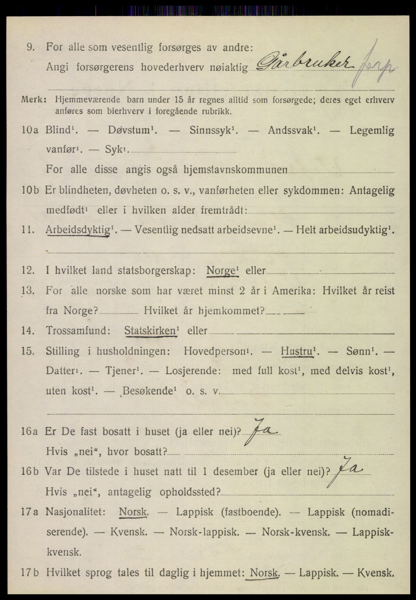 SAT, 1920 census for Vefsn, 1920, p. 1642