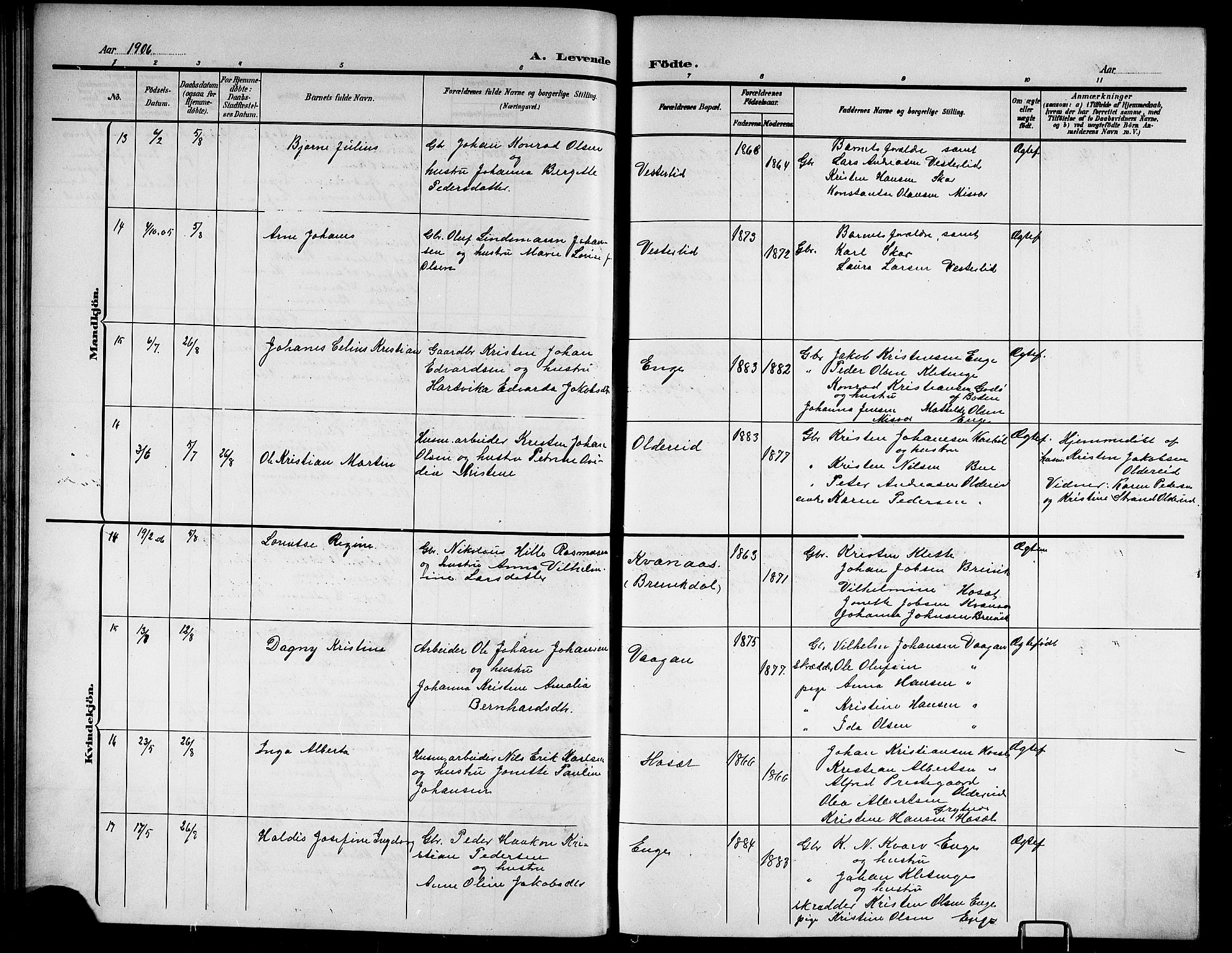 Ministerialprotokoller, klokkerbøker og fødselsregistre - Nordland, AV/SAT-A-1459/852/L0756: Parish register (copy) no. 852C07, 1902-1916