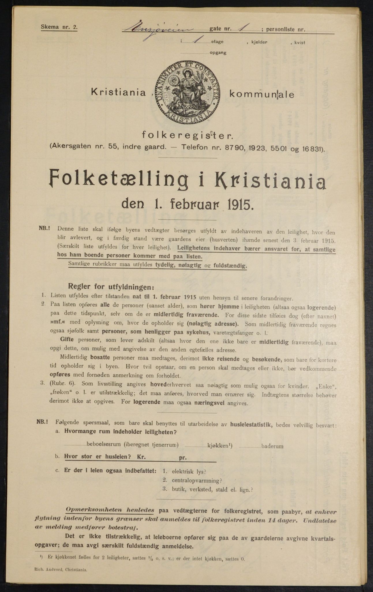 OBA, Municipal Census 1915 for Kristiania, 1915, p. 21510