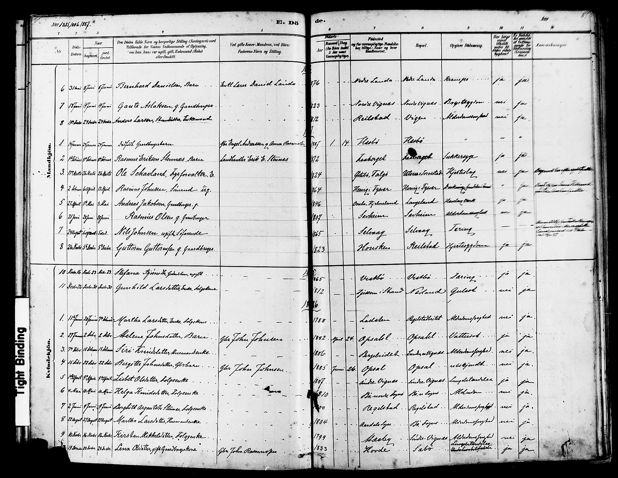 Finnøy sokneprestkontor, SAST/A-101825/H/Ha/Haa/L0010: Parish register (official) no. A 10, 1879-1890, p. 87