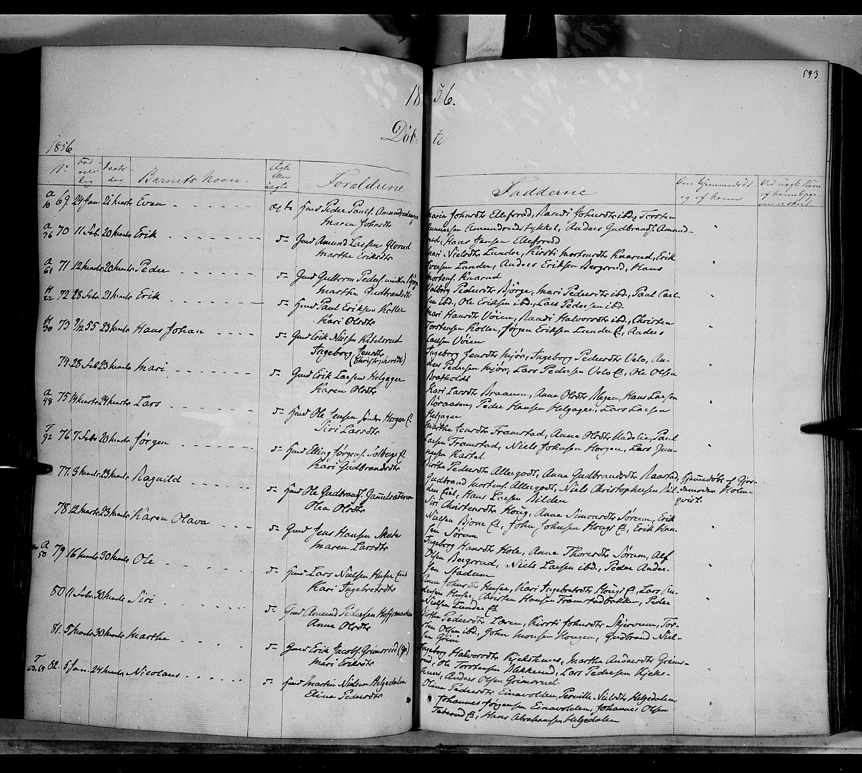 Gran prestekontor, AV/SAH-PREST-112/H/Ha/Haa/L0011: Parish register (official) no. 11, 1842-1856, p. 542-543