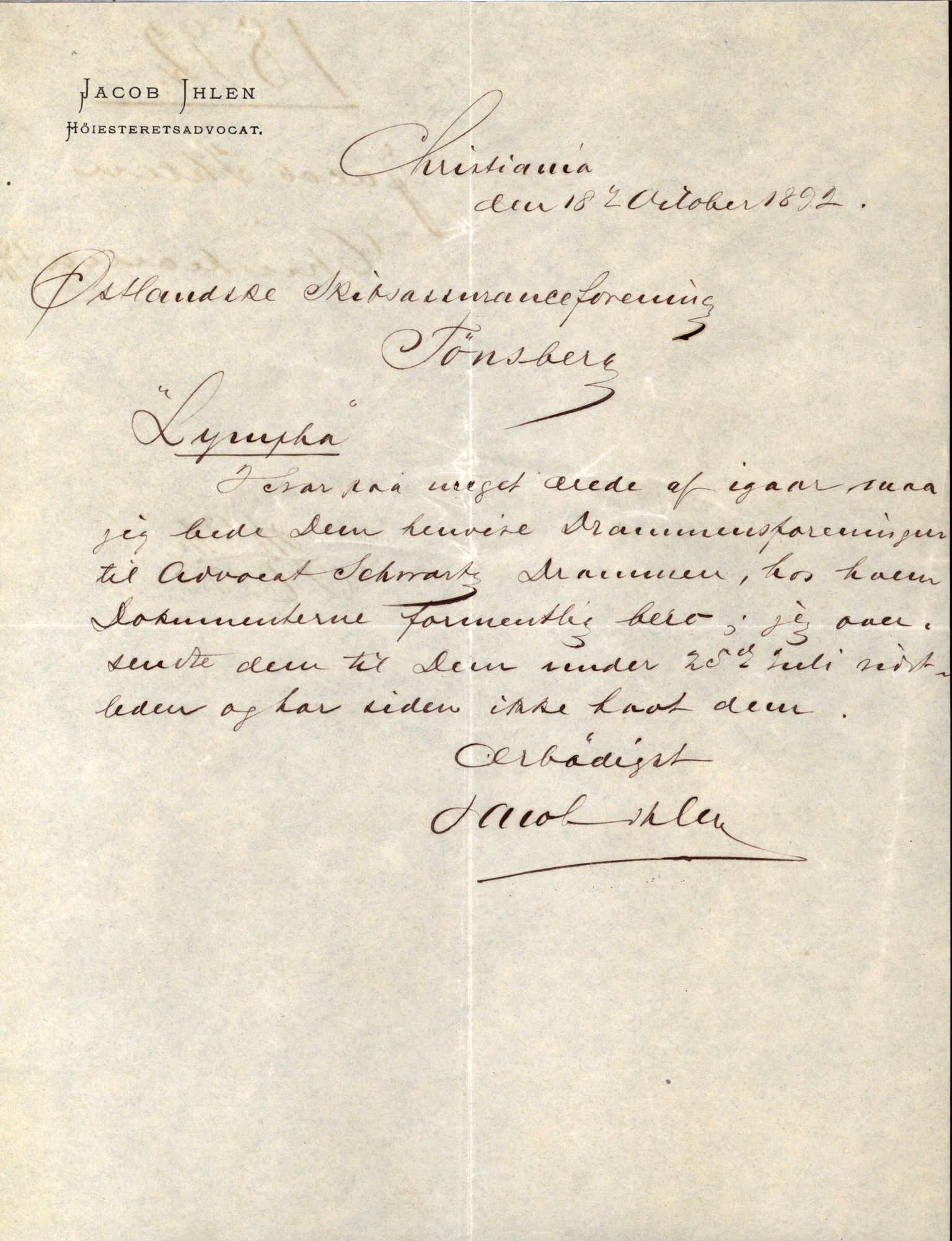 Pa 63 - Østlandske skibsassuranceforening, VEMU/A-1079/G/Ga/L0022/0001: Havaridokumenter / Columbus, Dagny av Holmestrand, Venus, Lymphia, Dione, 1888, p. 37