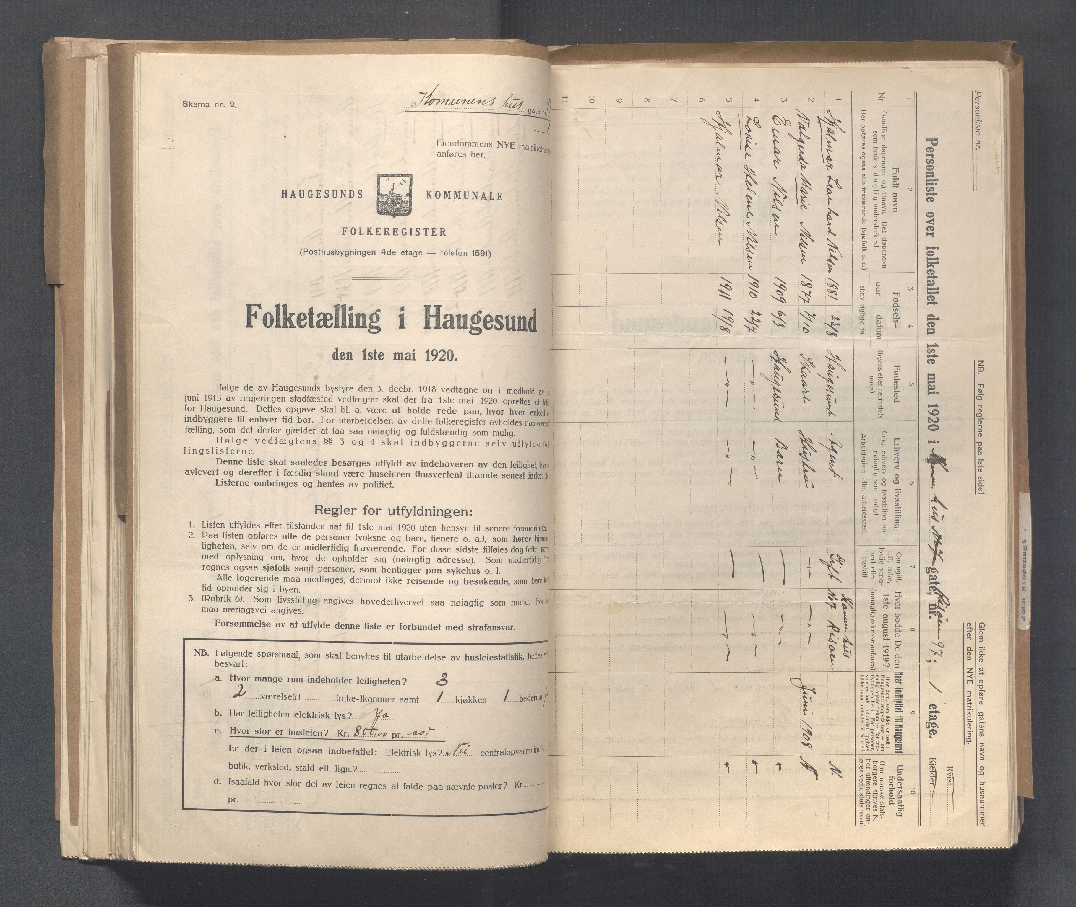 IKAR, Local census 1.5.1920 for Haugesund, 1920, p. 6433