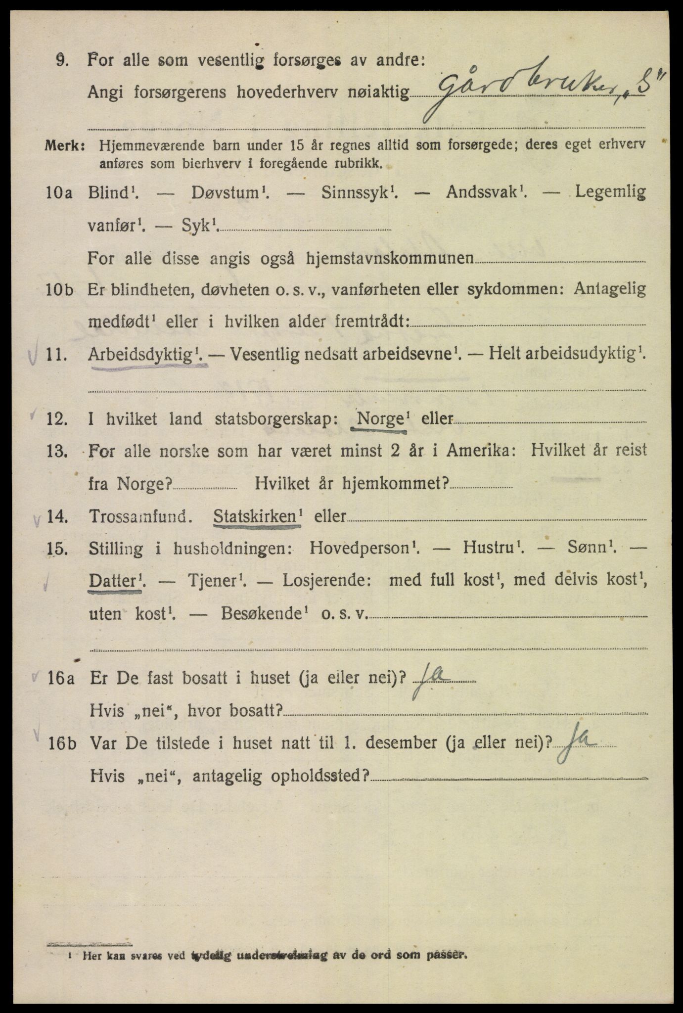 SAK, 1920 census for Vestre Moland, 1920, p. 3852