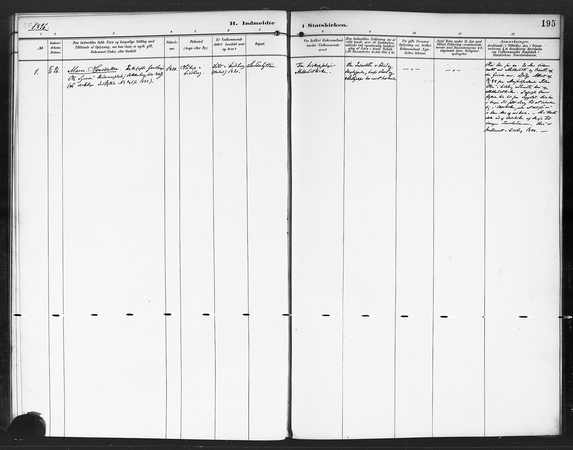 Rødenes prestekontor Kirkebøker, SAO/A-2005/F/Fa/L0010: Parish register (official) no. I 10, 1890-1900, p. 195