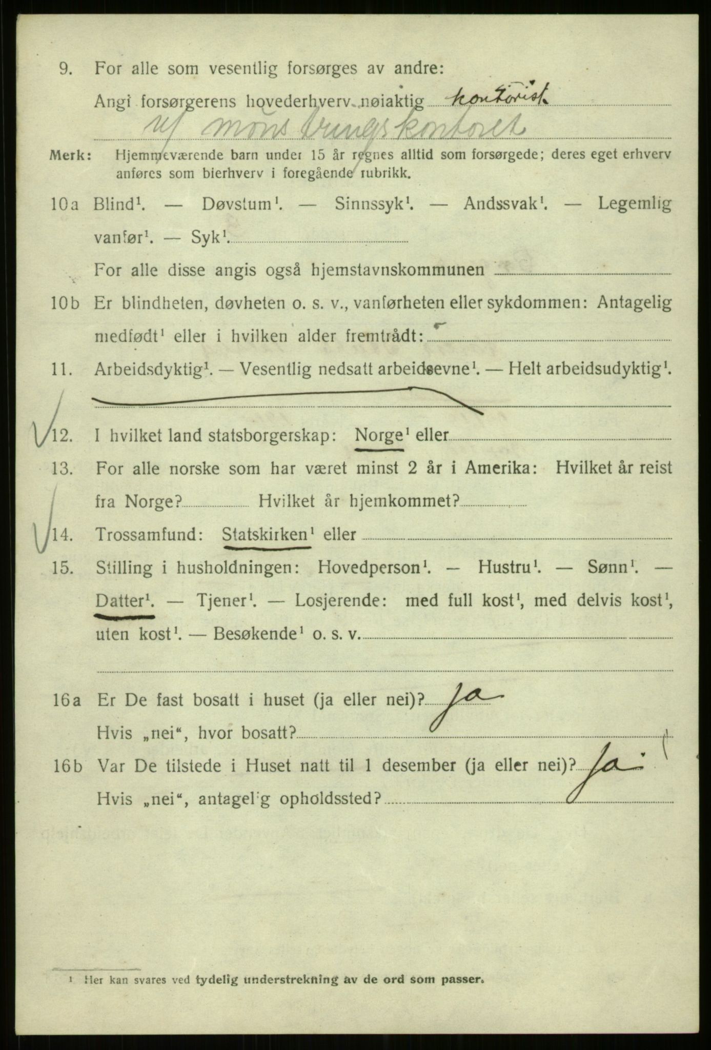 SAB, 1920 census for Bergen, 1920, p. 240831