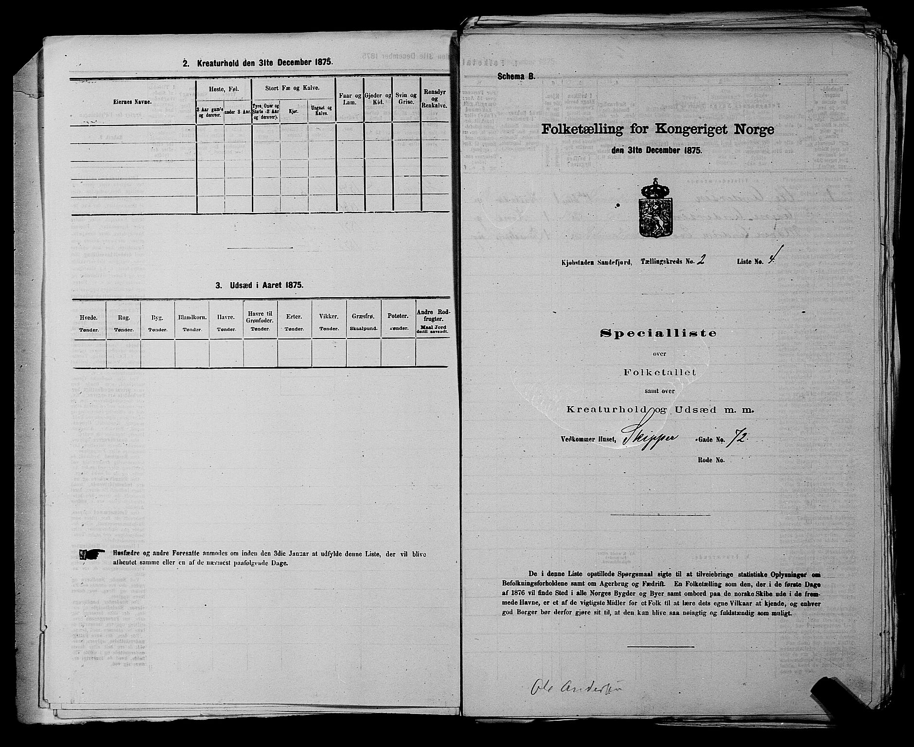 SAKO, 1875 census for 0706B Sandeherred/Sandefjord, 1875, p. 188