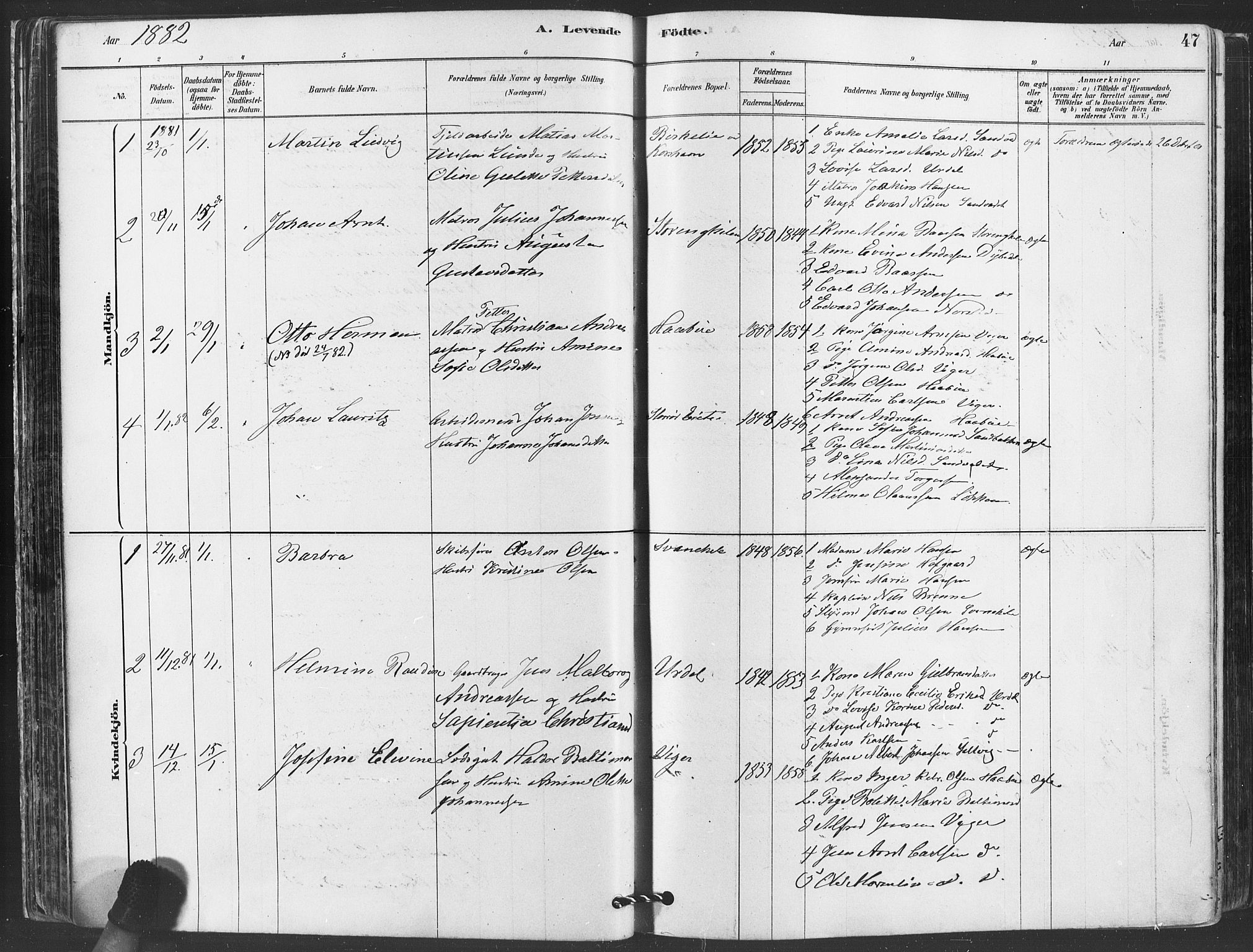 Hvaler prestekontor Kirkebøker, SAO/A-2001/F/Fa/L0008: Parish register (official) no. I 8, 1878-1895, p. 47