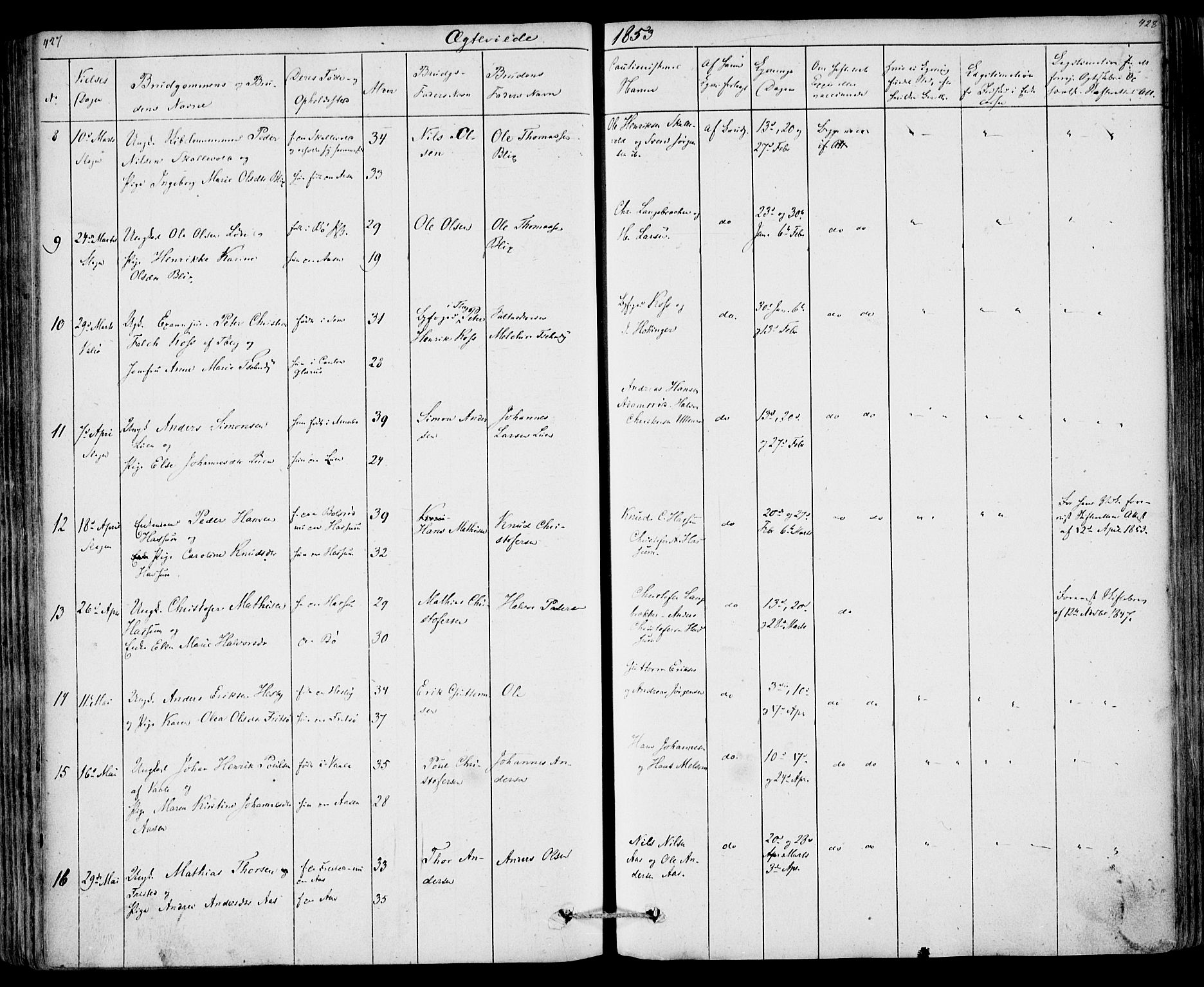 Sem kirkebøker, AV/SAKO-A-5/F/Fa/L0006: Parish register (official) no. I 6, 1843-1855, p. 427-428