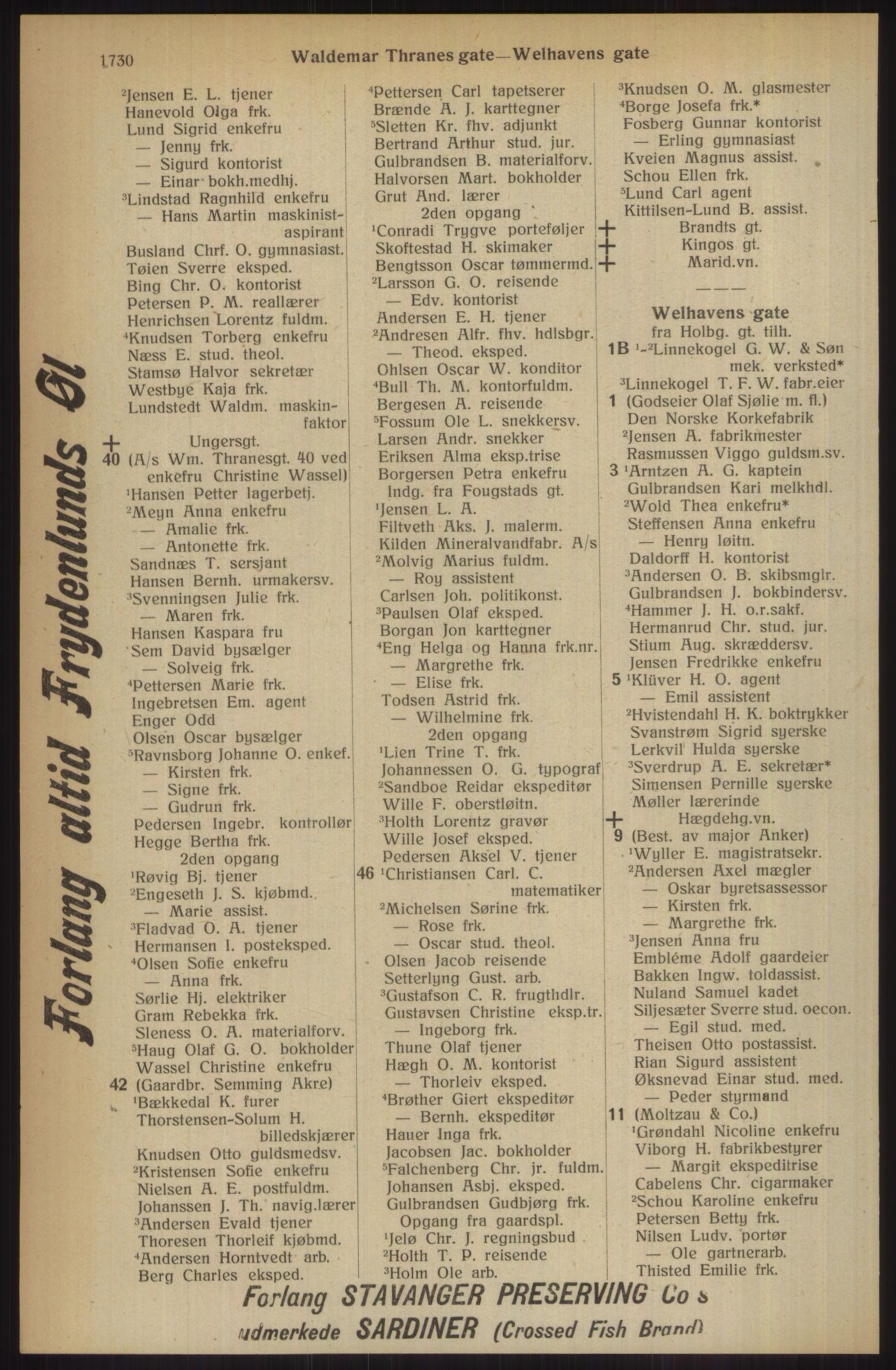 Kristiania/Oslo adressebok, PUBL/-, 1914, p. 1730