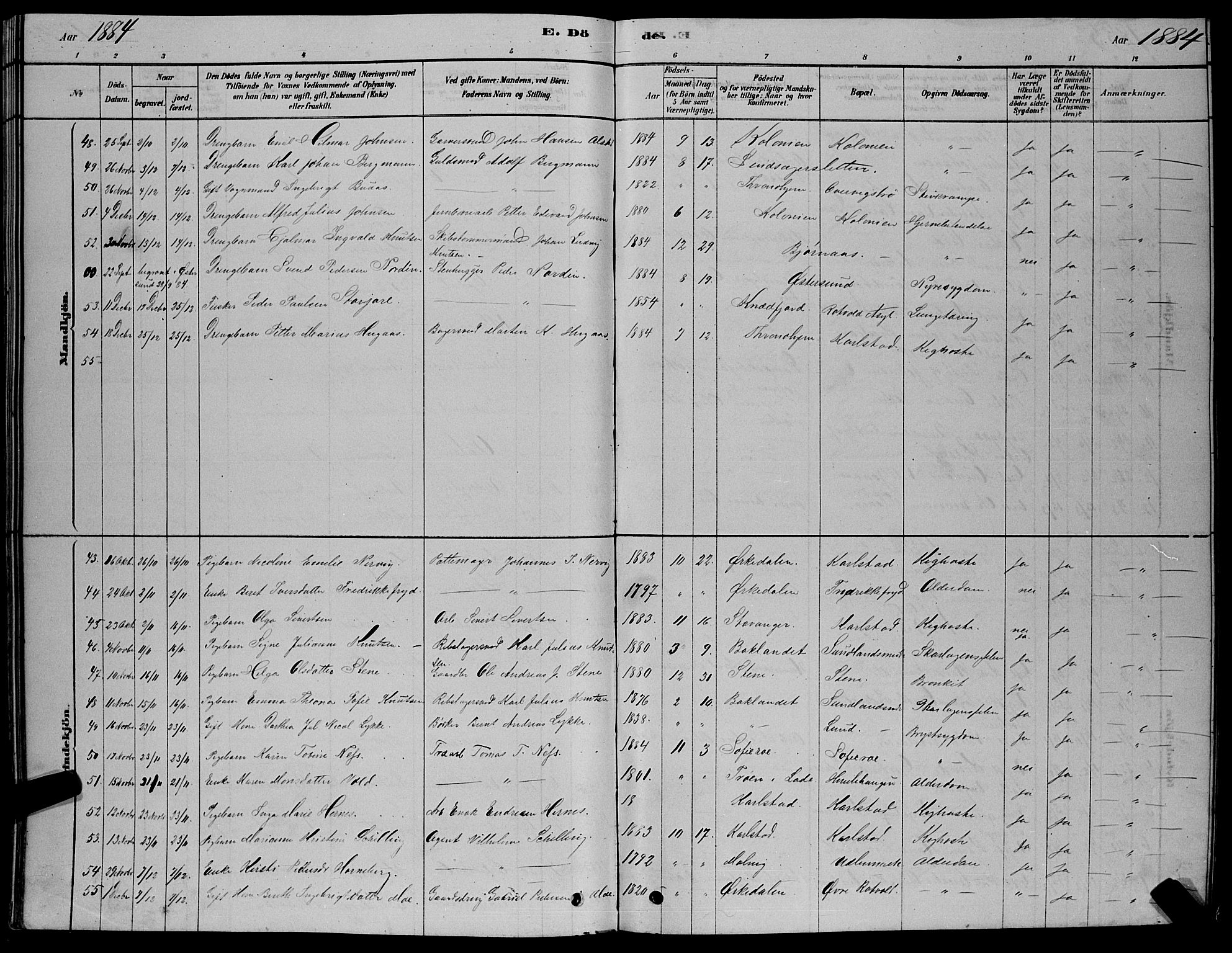 Ministerialprotokoller, klokkerbøker og fødselsregistre - Sør-Trøndelag, SAT/A-1456/606/L0312: Parish register (copy) no. 606C08, 1878-1894