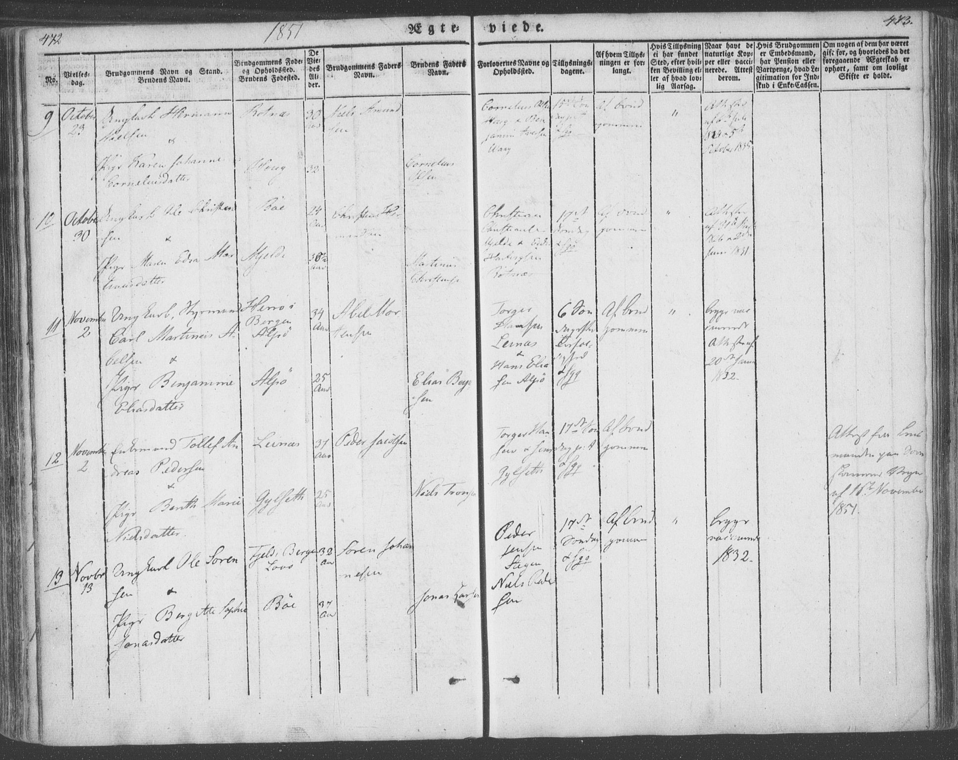 Ministerialprotokoller, klokkerbøker og fødselsregistre - Nordland, AV/SAT-A-1459/855/L0799: Parish register (official) no. 855A07, 1834-1852, p. 472-473