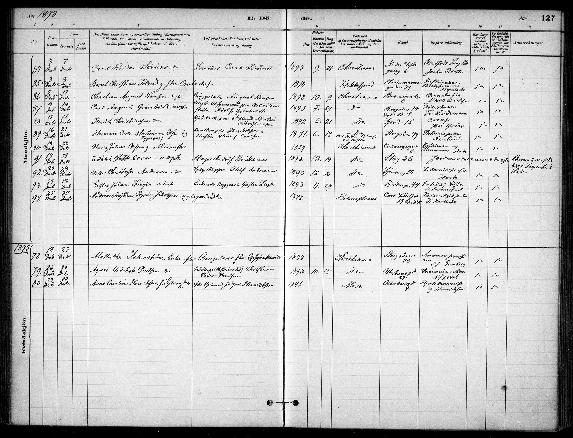 Jakob prestekontor Kirkebøker, SAO/A-10850/F/Fa/L0007: Parish register (official) no. 7, 1880-1905, p. 137