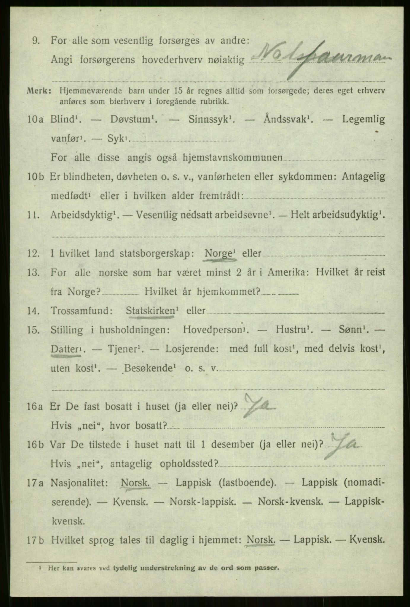 SATØ, 1920 census for Sørreisa, 1920, p. 5087