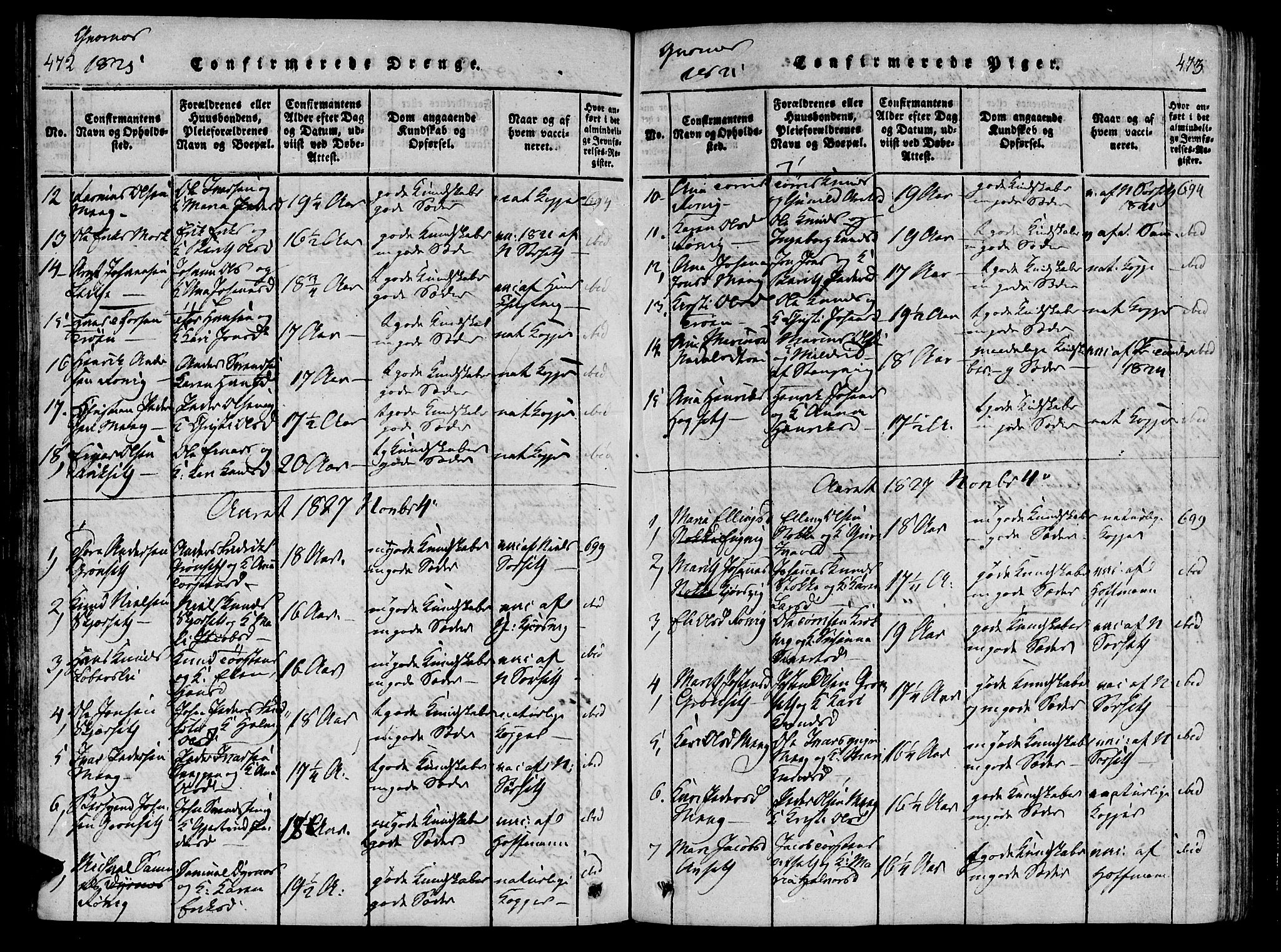 Ministerialprotokoller, klokkerbøker og fødselsregistre - Møre og Romsdal, SAT/A-1454/568/L0800: Parish register (official) no. 568A09 /1, 1819-1830, p. 472-473