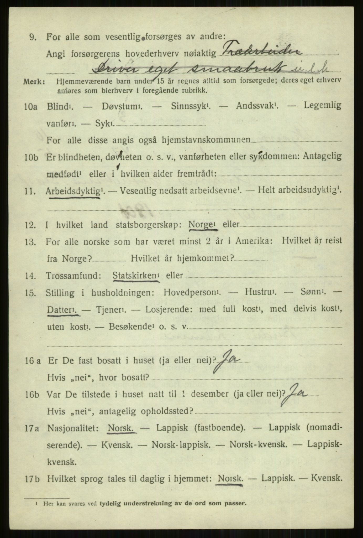 SATØ, 1920 census for Skjervøy, 1920, p. 5396