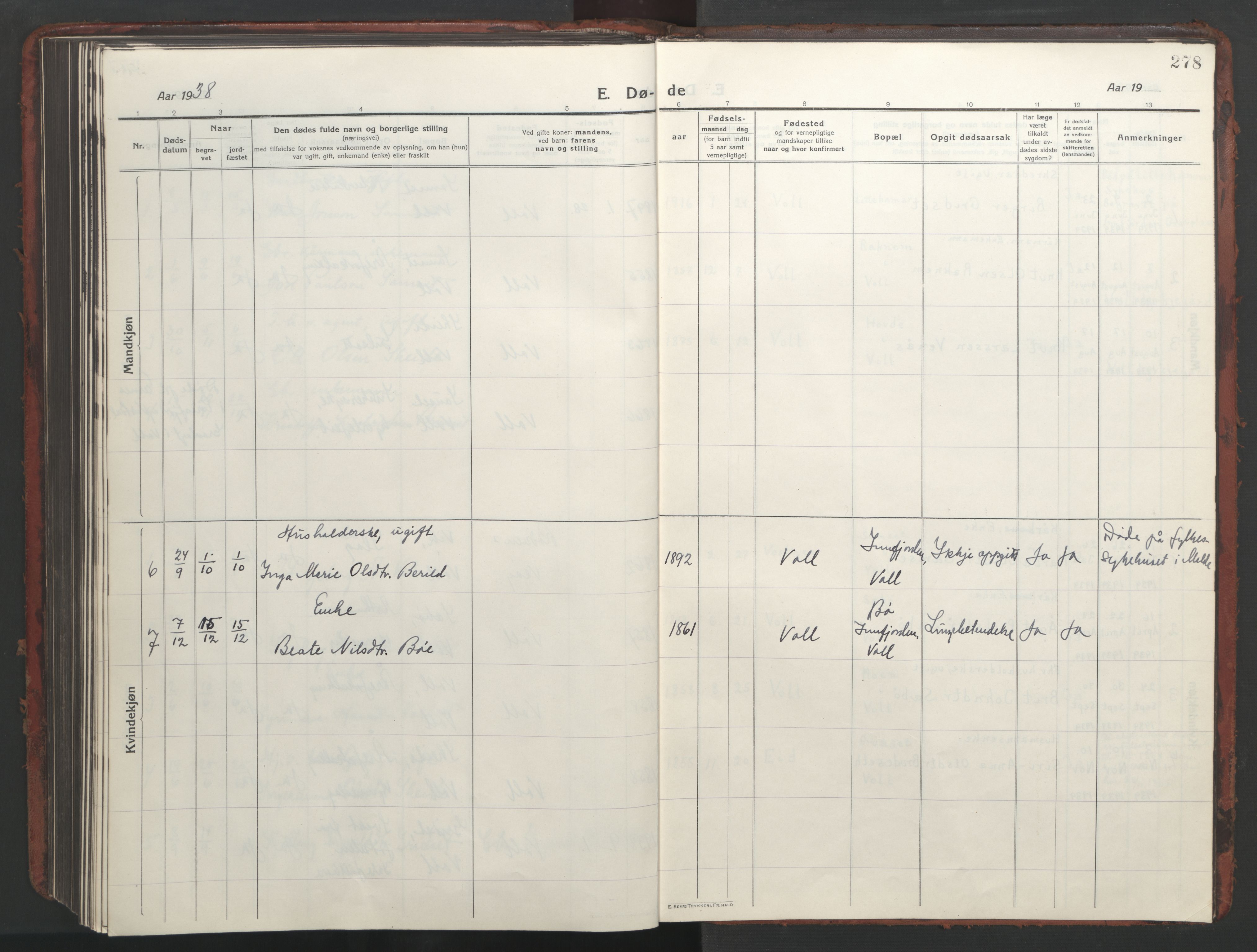 Ministerialprotokoller, klokkerbøker og fødselsregistre - Møre og Romsdal, AV/SAT-A-1454/543/L0565: Parish register (copy) no. 543C03, 1916-1955, p. 278