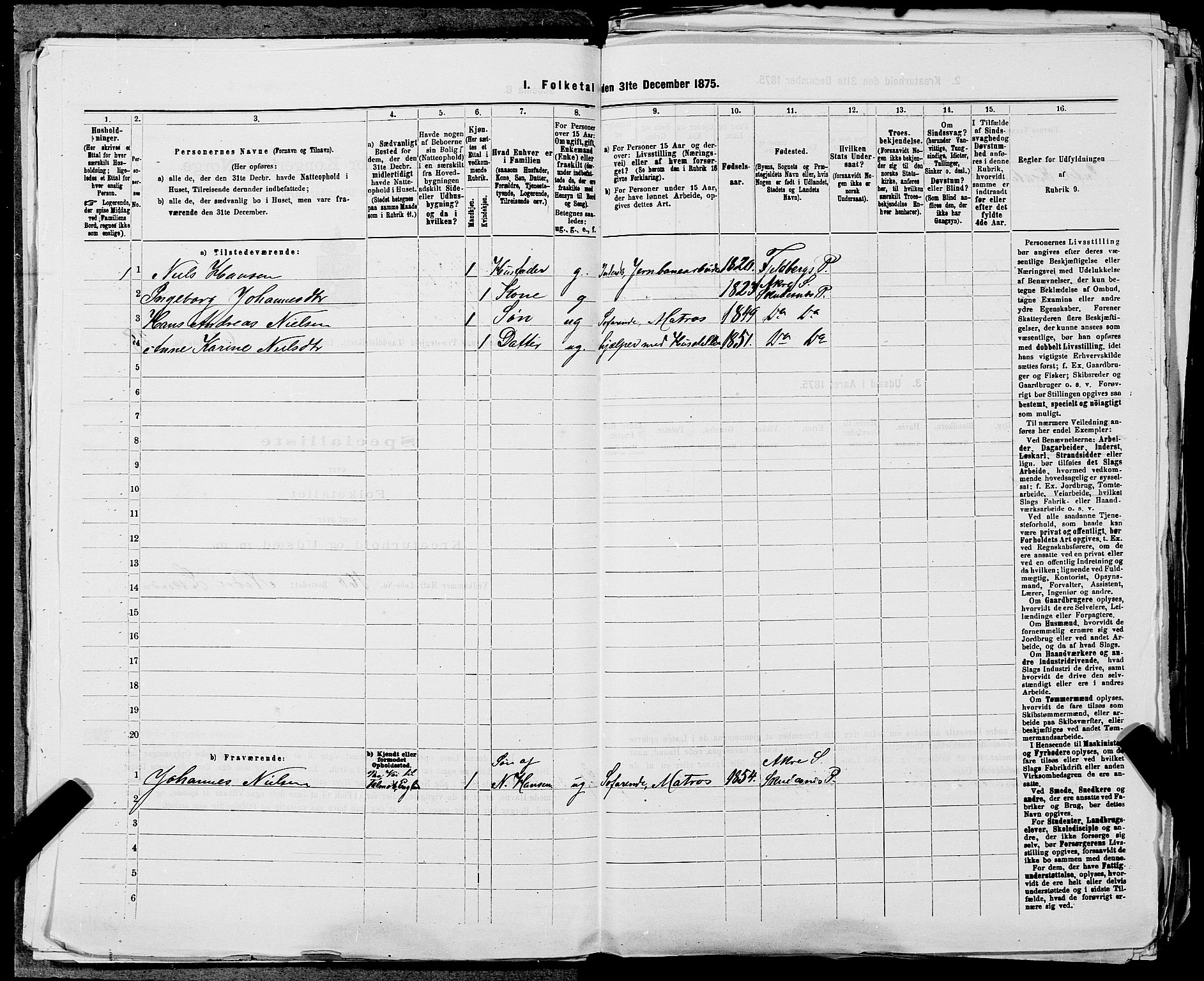 SAST, 1875 census for 1150L Skudenes/Falnes, Åkra og Ferkingstad, 1875, p. 769