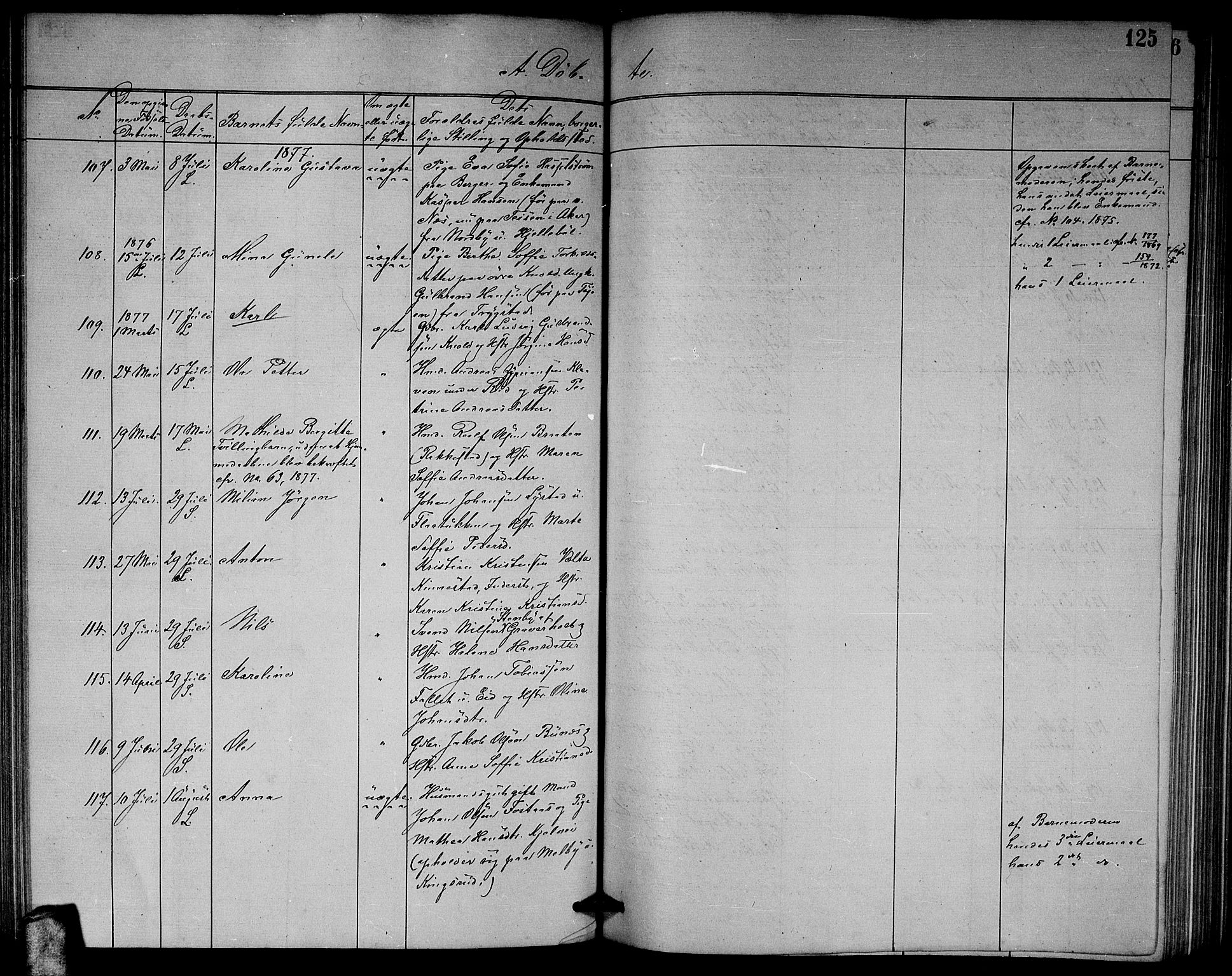 Høland prestekontor Kirkebøker, AV/SAO-A-10346a/G/Ga/L0006: Parish register (copy) no. I 6, 1869-1879, p. 125