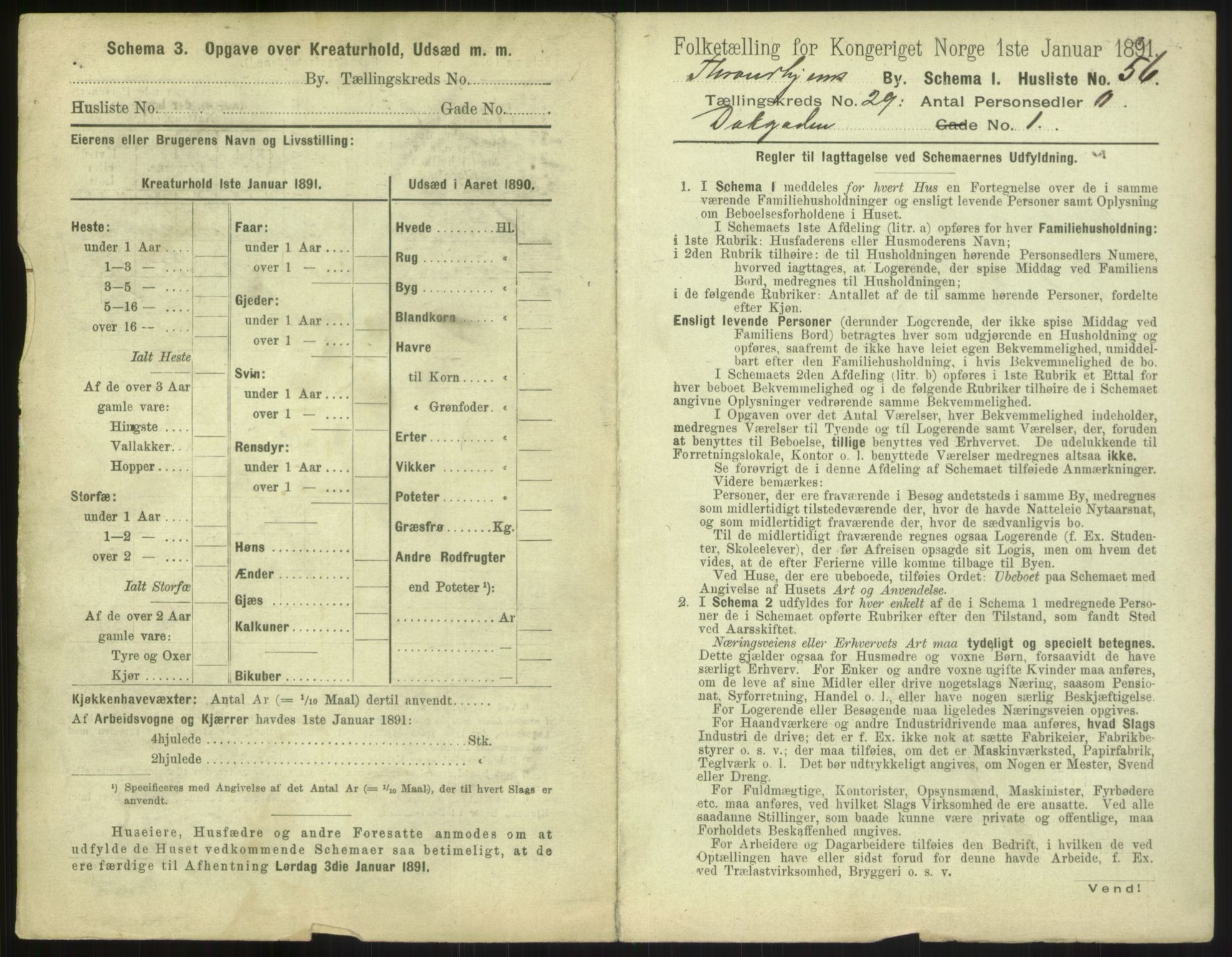 RA, 1891 census for 1601 Trondheim, 1891, p. 2190