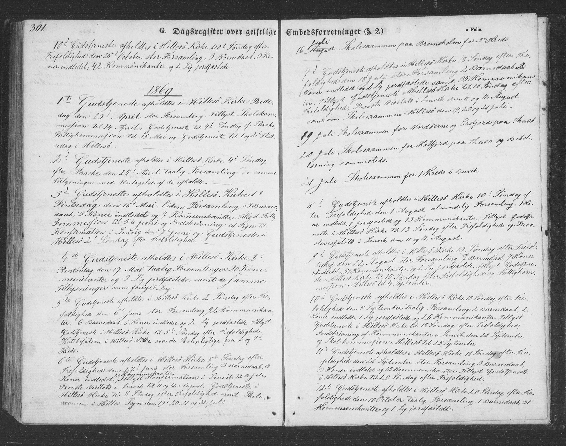 Lenvik sokneprestembete, SATØ/S-1310/H/Ha/Hab/L0020klokker: Parish register (copy) no. 20, 1855-1883, p. 301
