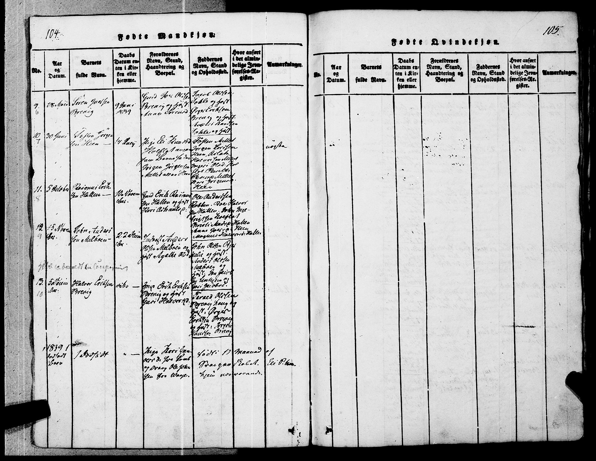 Ministerialprotokoller, klokkerbøker og fødselsregistre - Møre og Romsdal, AV/SAT-A-1454/545/L0585: Parish register (official) no. 545A01, 1818-1853, p. 104-105