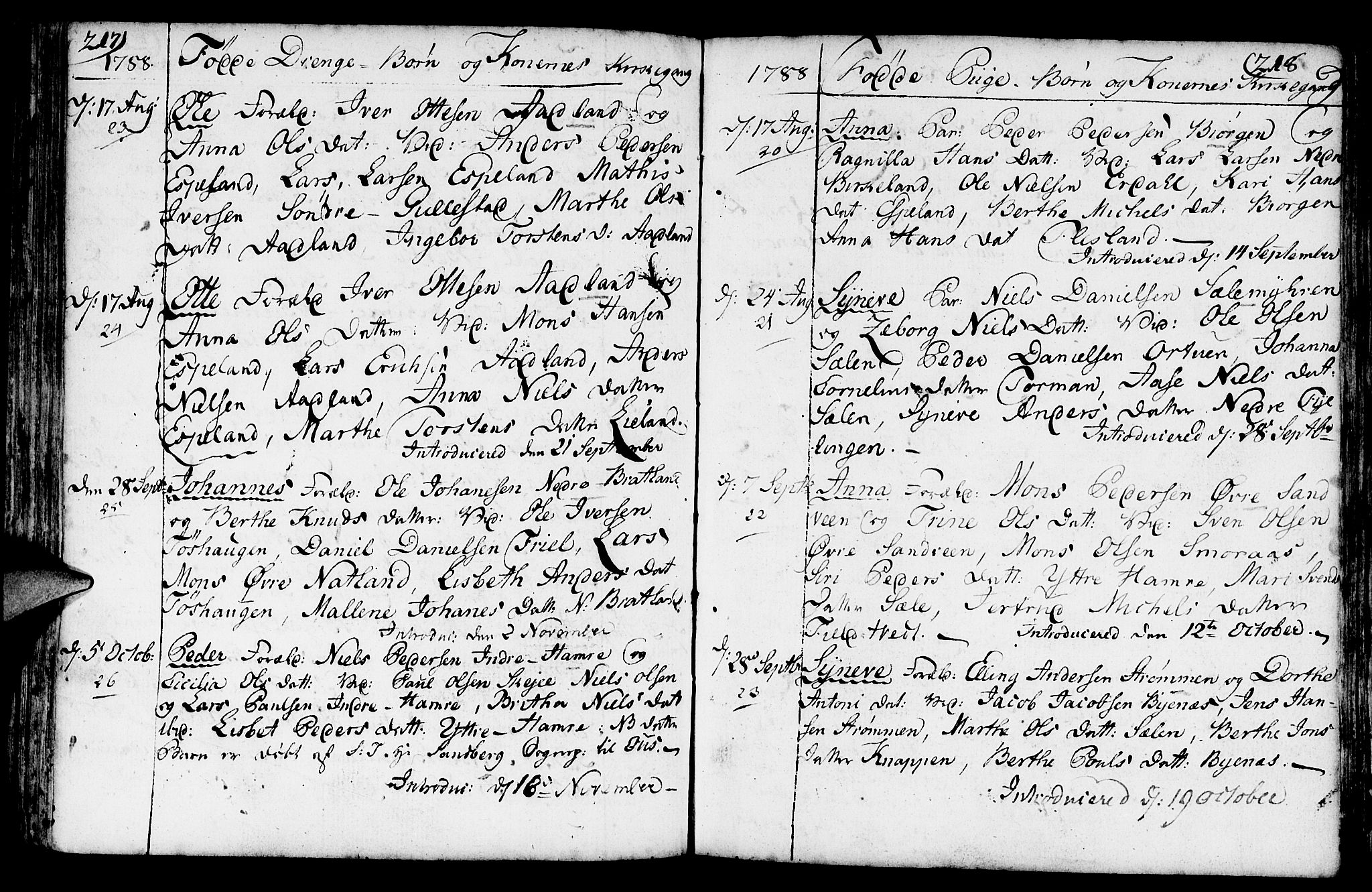 Fana Sokneprestembete, AV/SAB-A-75101/H/Haa/Haaa/L0005: Parish register (official) no. A 5, 1773-1799, p. 217-218