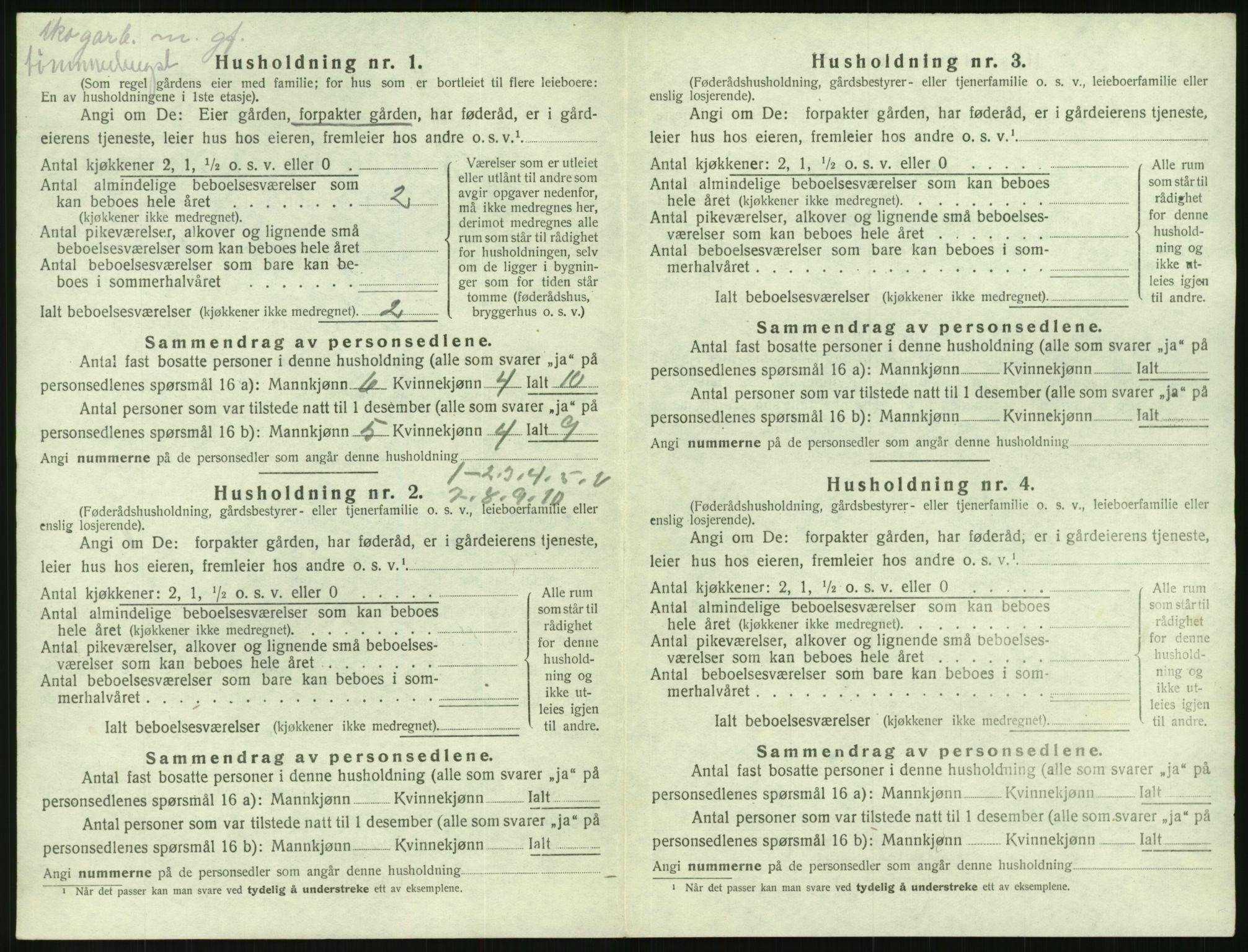 SAK, 1920 census for Tovdal, 1920, p. 144