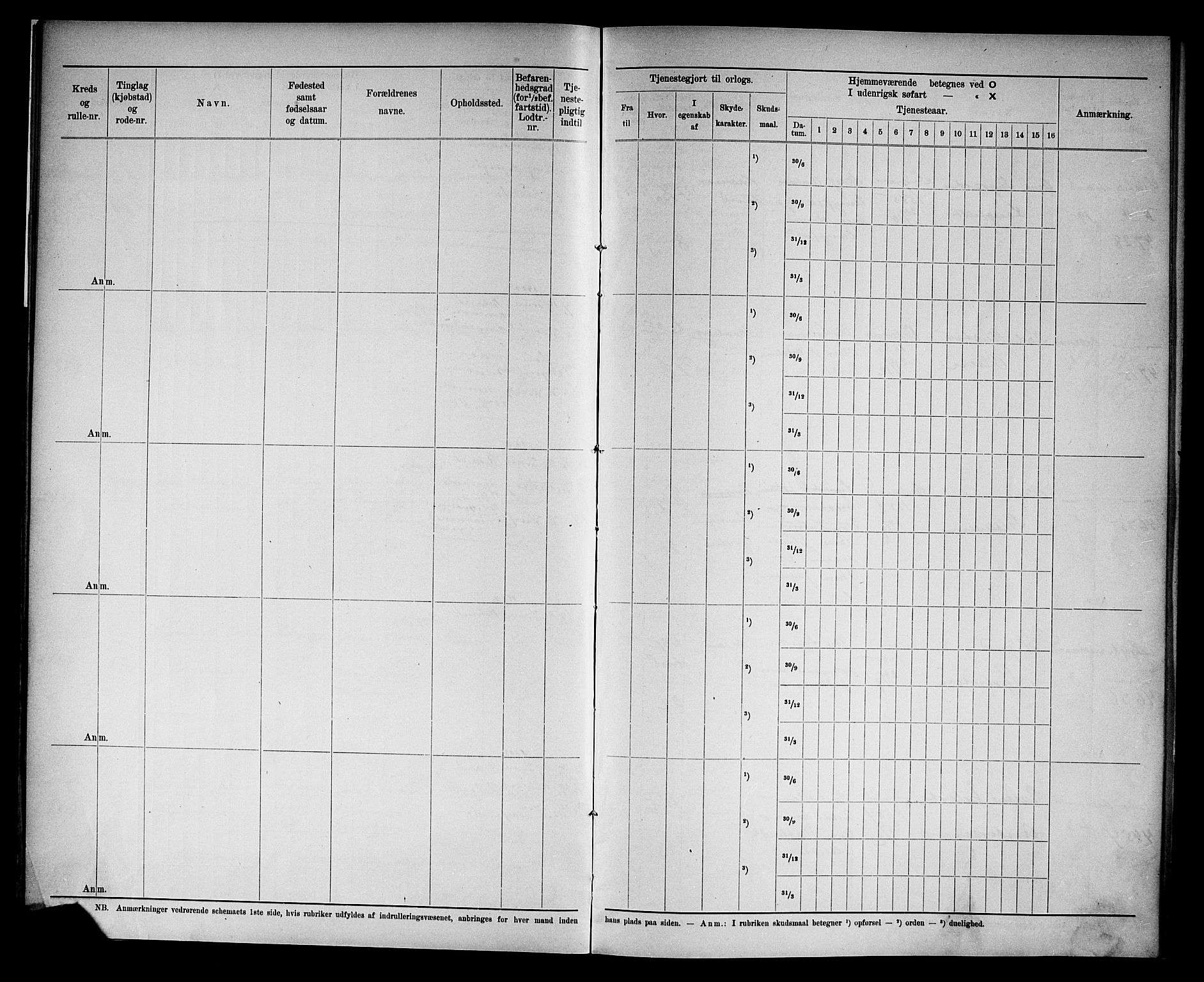 Kristiansand mønstringskrets, AV/SAK-2031-0015/F/Fd/L0009: Rulle sjøvernepliktige, C-9, 1907, p. 8