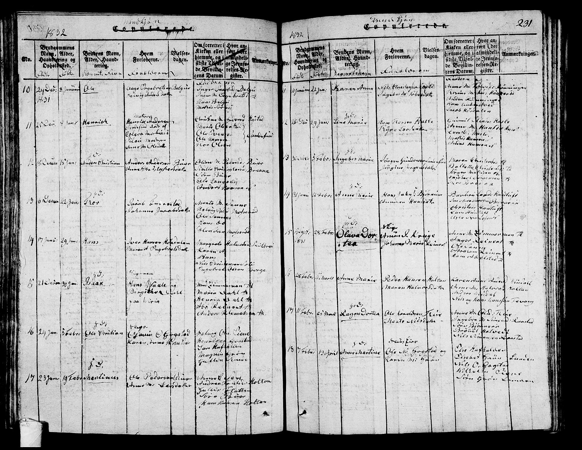 Sandar kirkebøker, AV/SAKO-A-243/G/Ga/L0001: Parish register (copy) no. 1, 1814-1835, p. 231