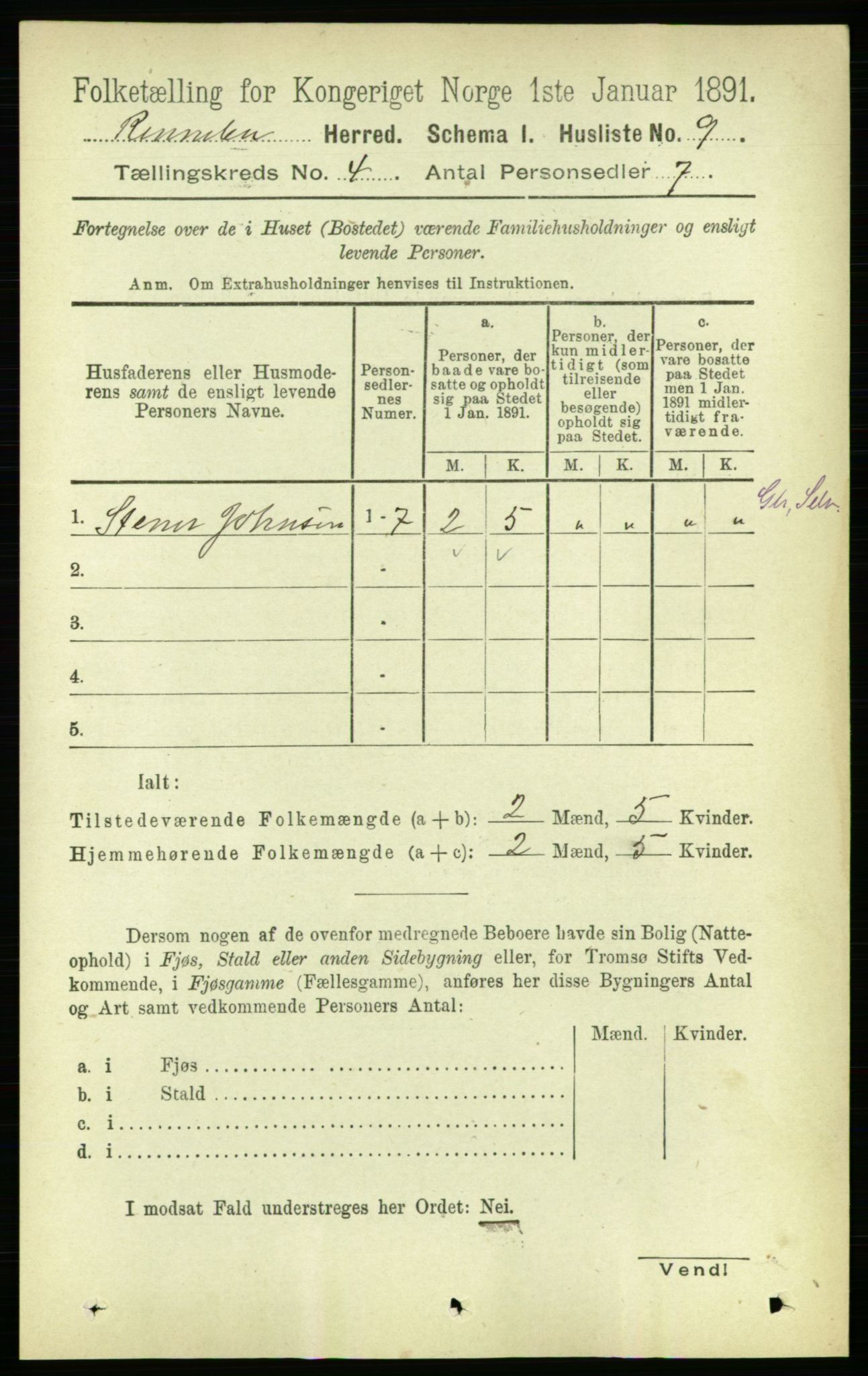 RA, 1891 census for 1635 Rennebu, 1891, p. 1898