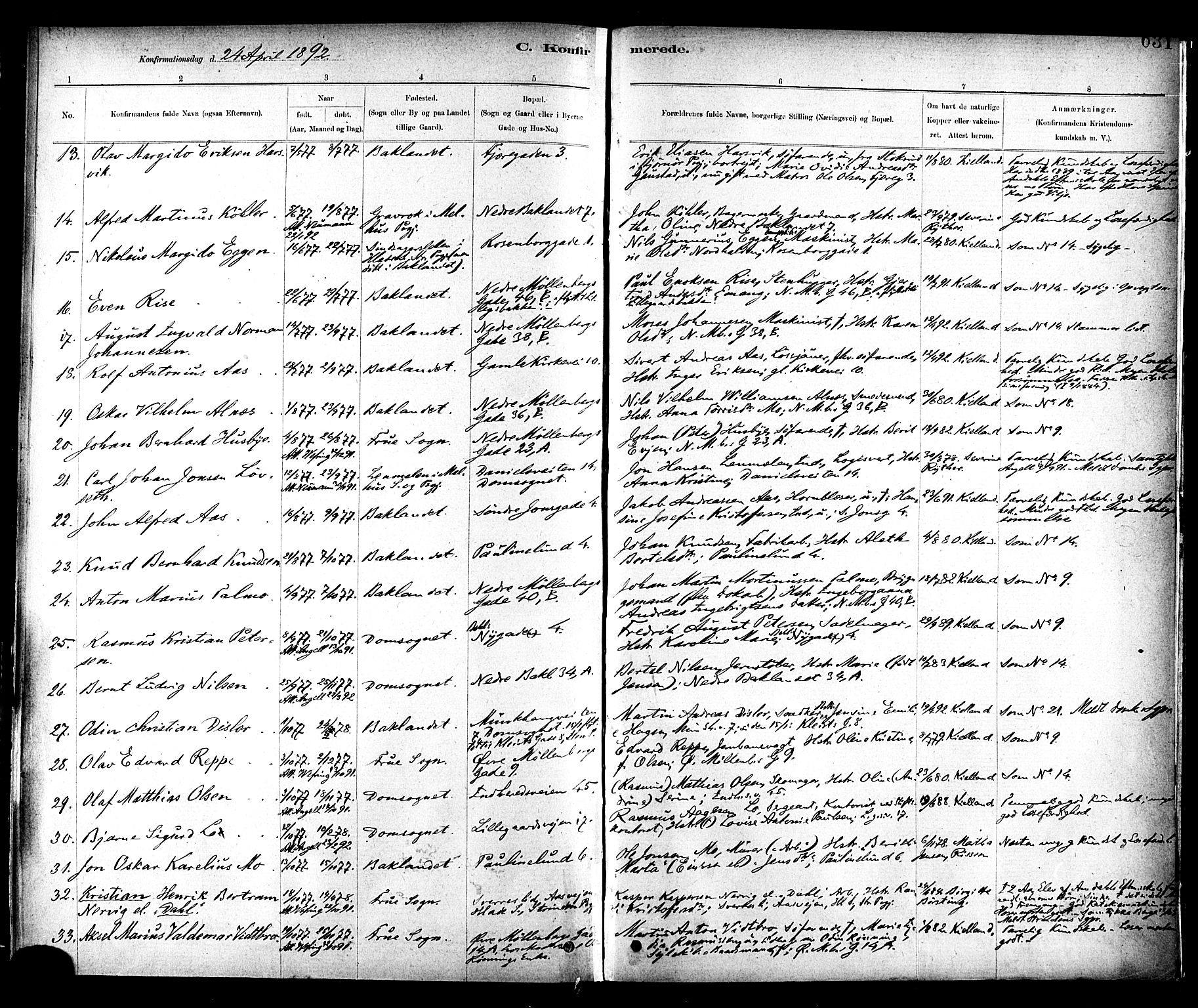 Ministerialprotokoller, klokkerbøker og fødselsregistre - Sør-Trøndelag, SAT/A-1456/604/L0188: Parish register (official) no. 604A09, 1878-1892, p. 631