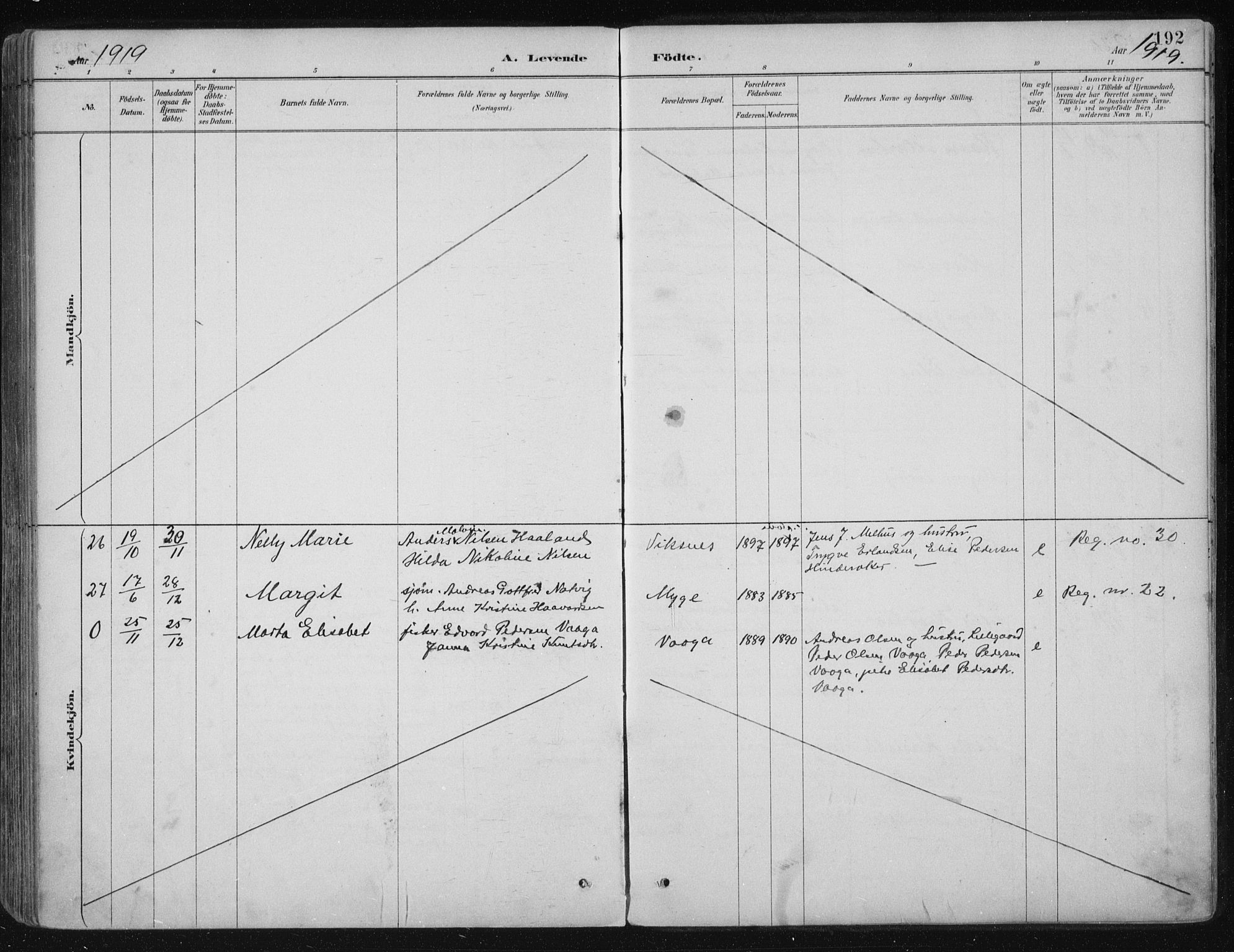 Avaldsnes sokneprestkontor, AV/SAST-A -101851/H/Ha/Haa/L0017: Parish register (official) no. A 17, 1889-1920, p. 192