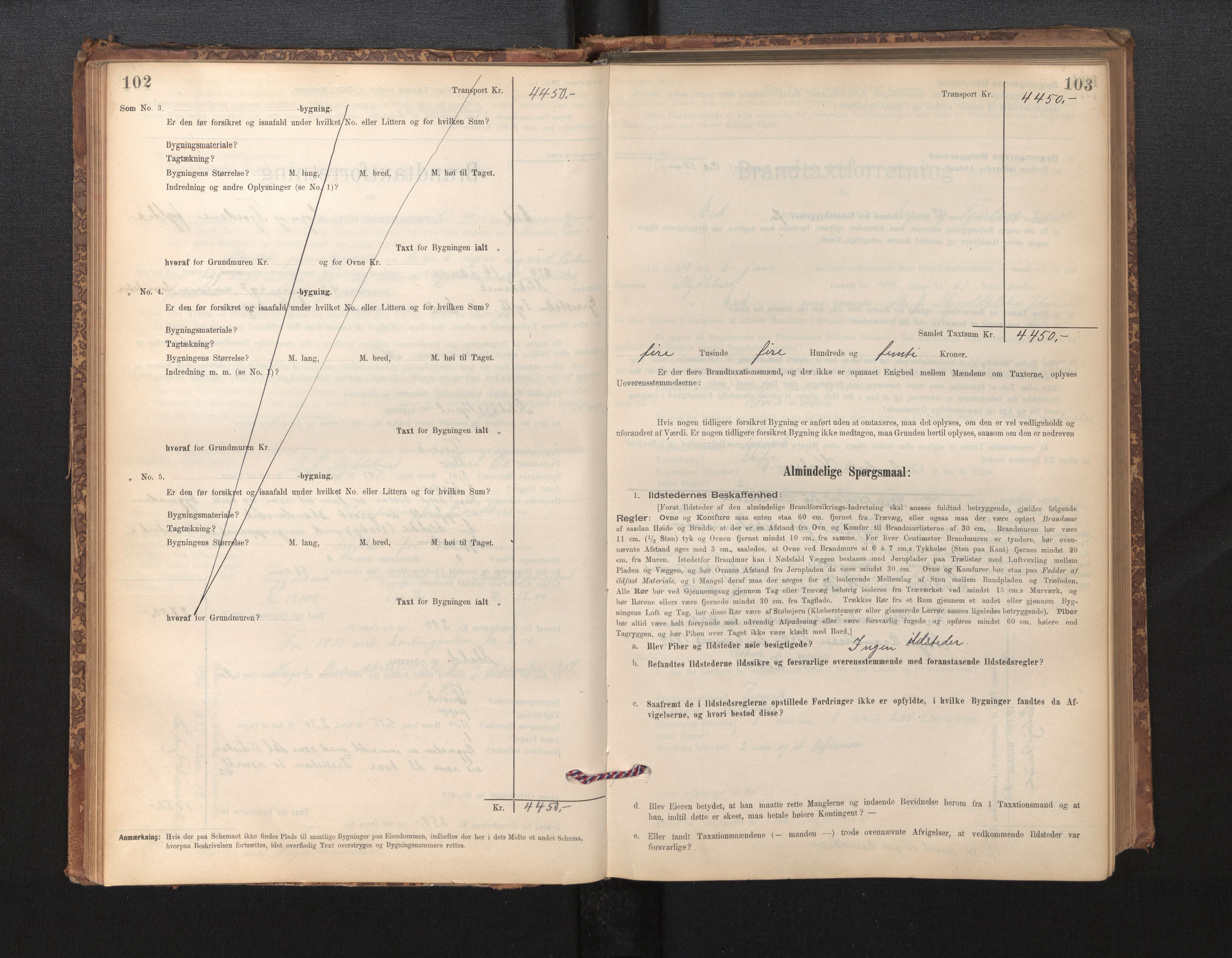 Lensmannen i Eid, AV/SAB-A-27001/0012/L0007: Branntakstprotokoll, skjematakst, 1896-1929, p. 102-103