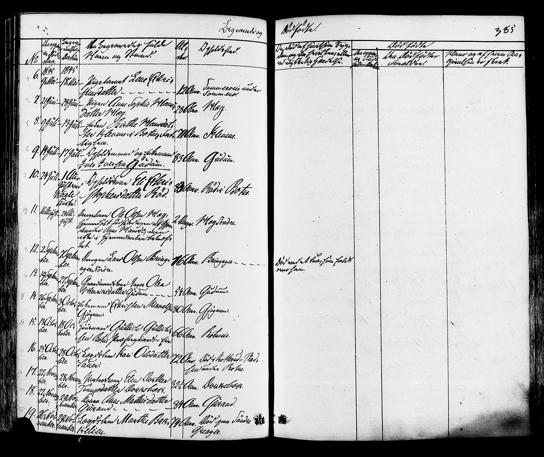 Botne kirkebøker, SAKO/A-340/F/Fa/L0006: Parish register (official) no. I 6, 1836-1877, p. 385