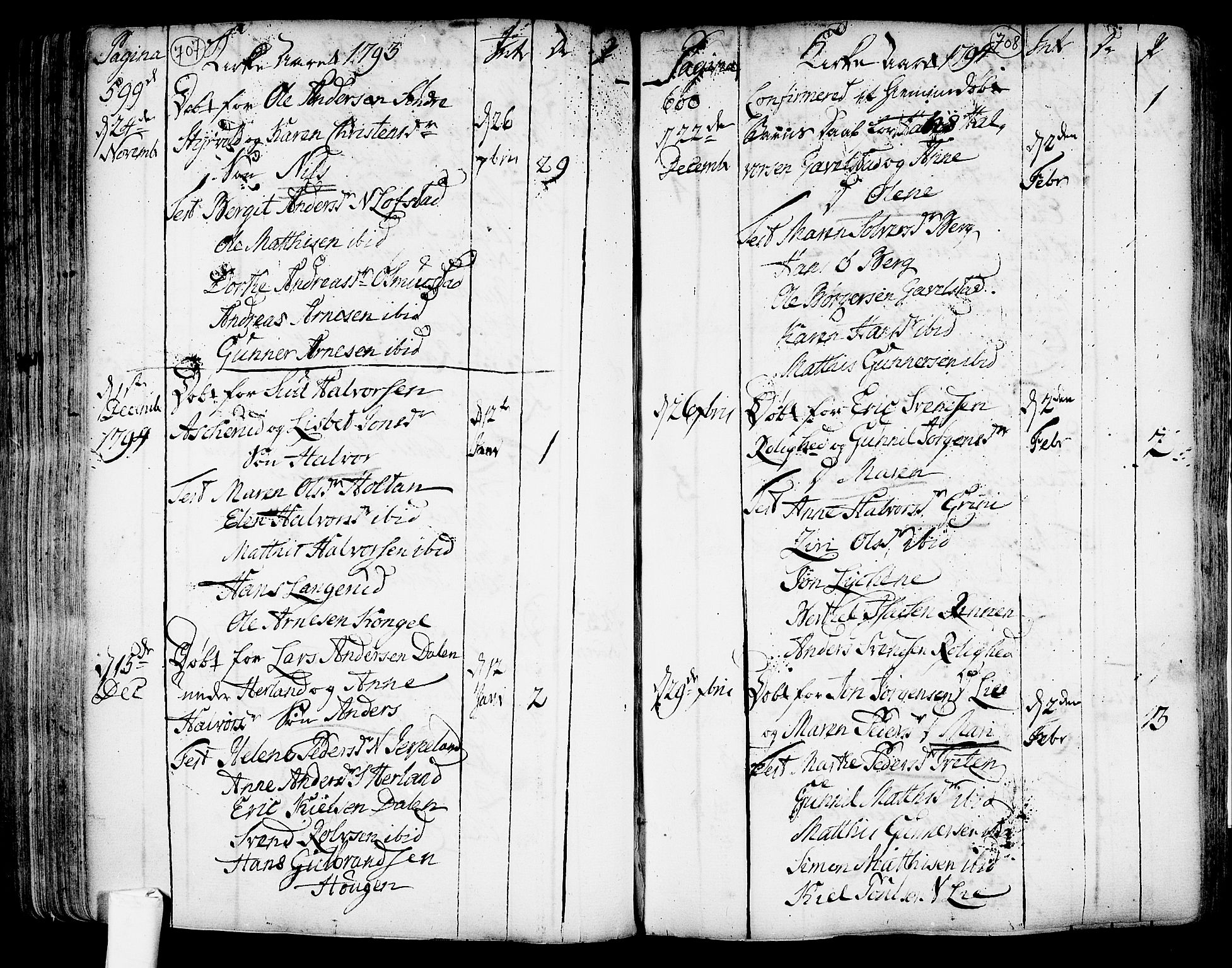 Lardal kirkebøker, AV/SAKO-A-350/F/Fa/L0003: Parish register (official) no. I 3, 1733-1815, p. 707-708