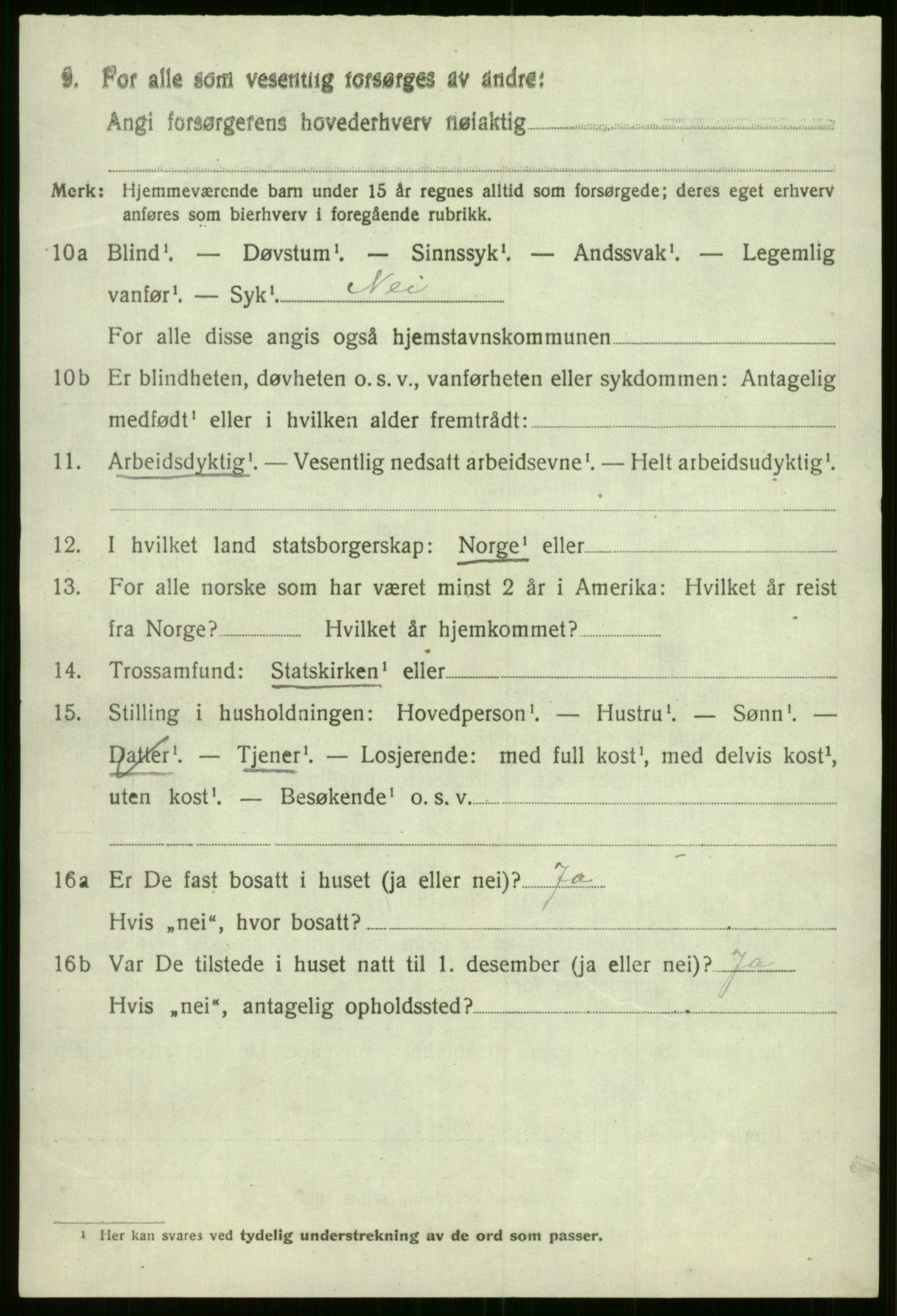 SAB, 1920 census for Evanger, 1920, p. 3904