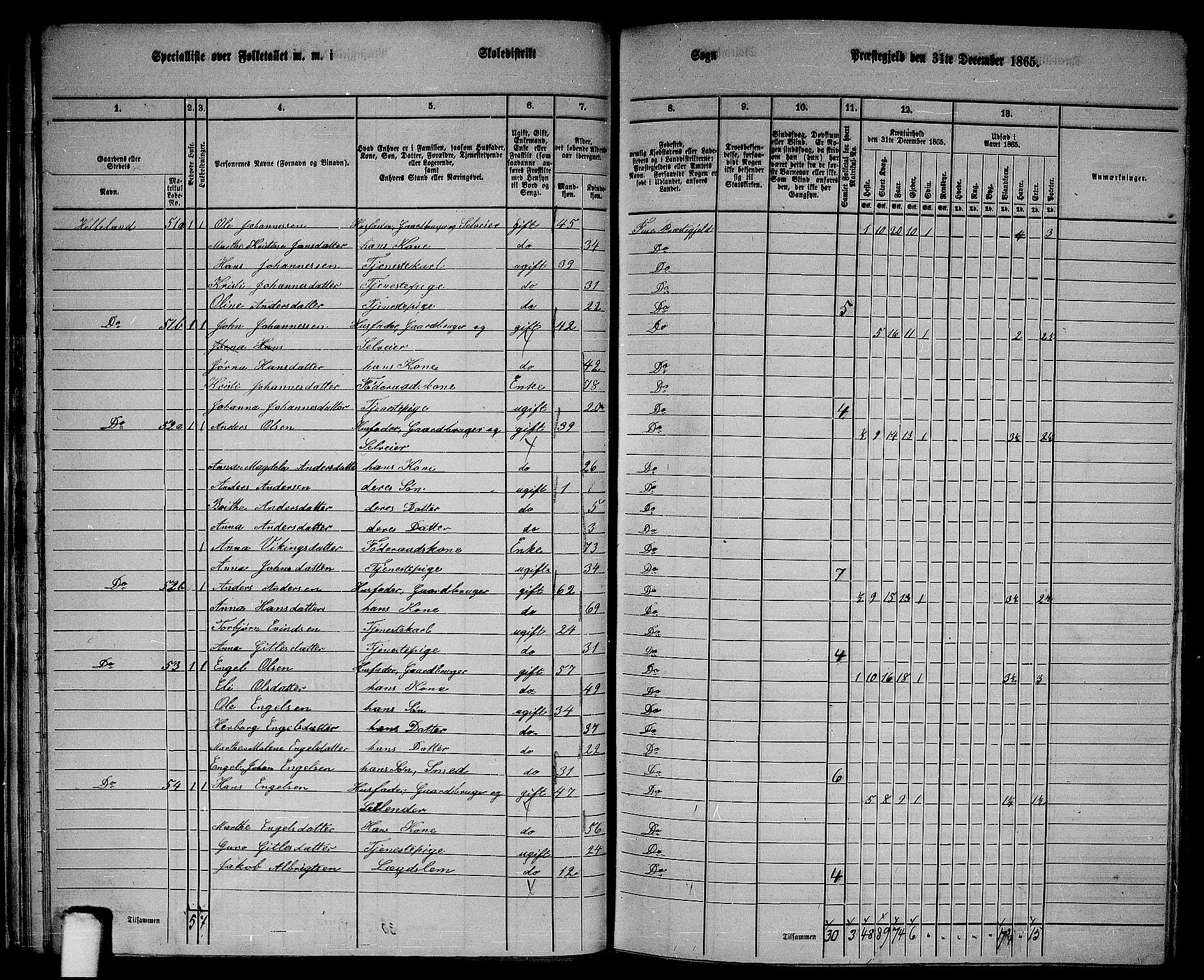 RA, 1865 census for Fusa, 1865, p. 29