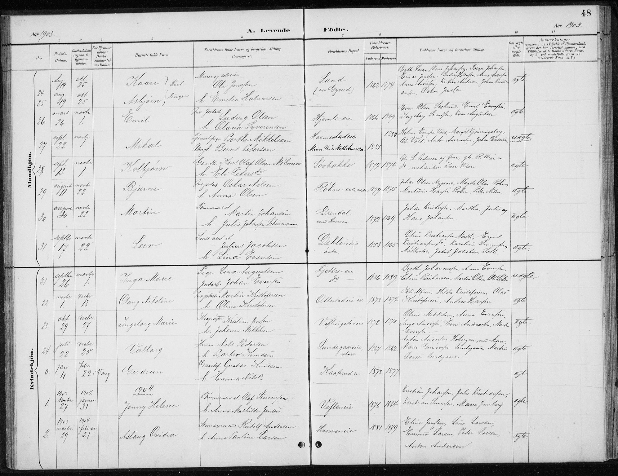 Stange prestekontor, AV/SAH-PREST-002/L/L0010: Parish register (copy) no. 10, 1894-1905, p. 48