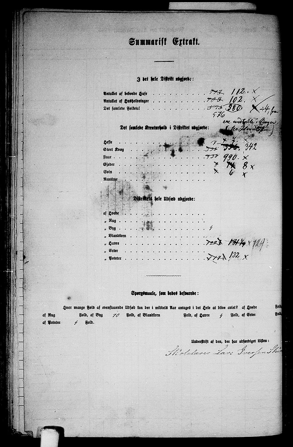 RA, 1865 census for Manger, 1865, p. 167