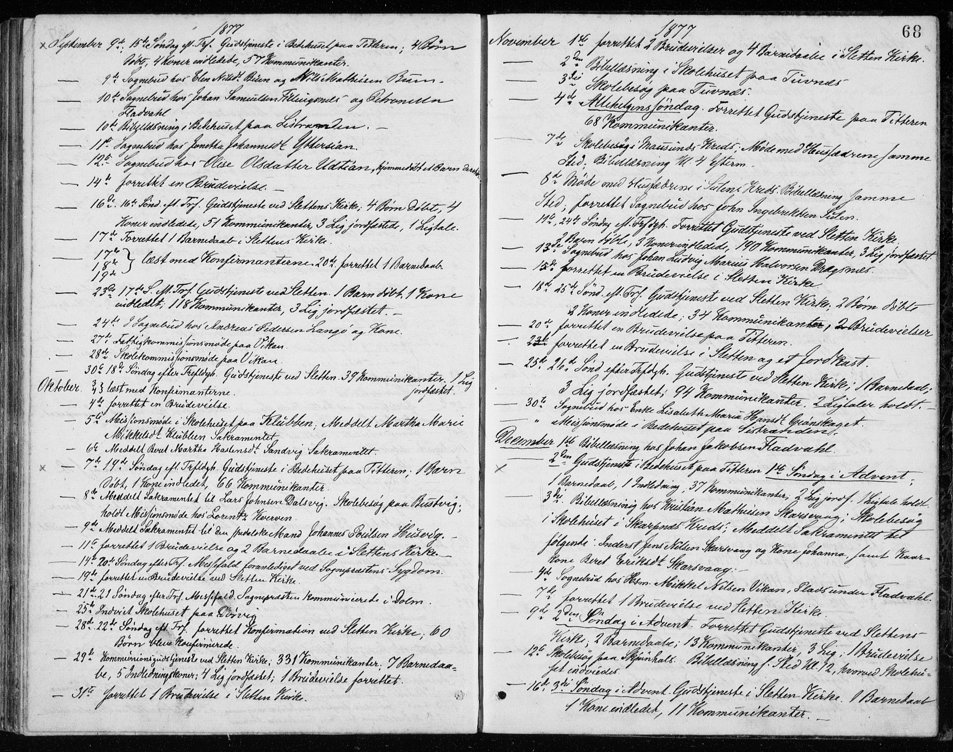Ministerialprotokoller, klokkerbøker og fødselsregistre - Sør-Trøndelag, SAT/A-1456/640/L0577: Parish register (official) no. 640A02, 1877-1878, p. 68