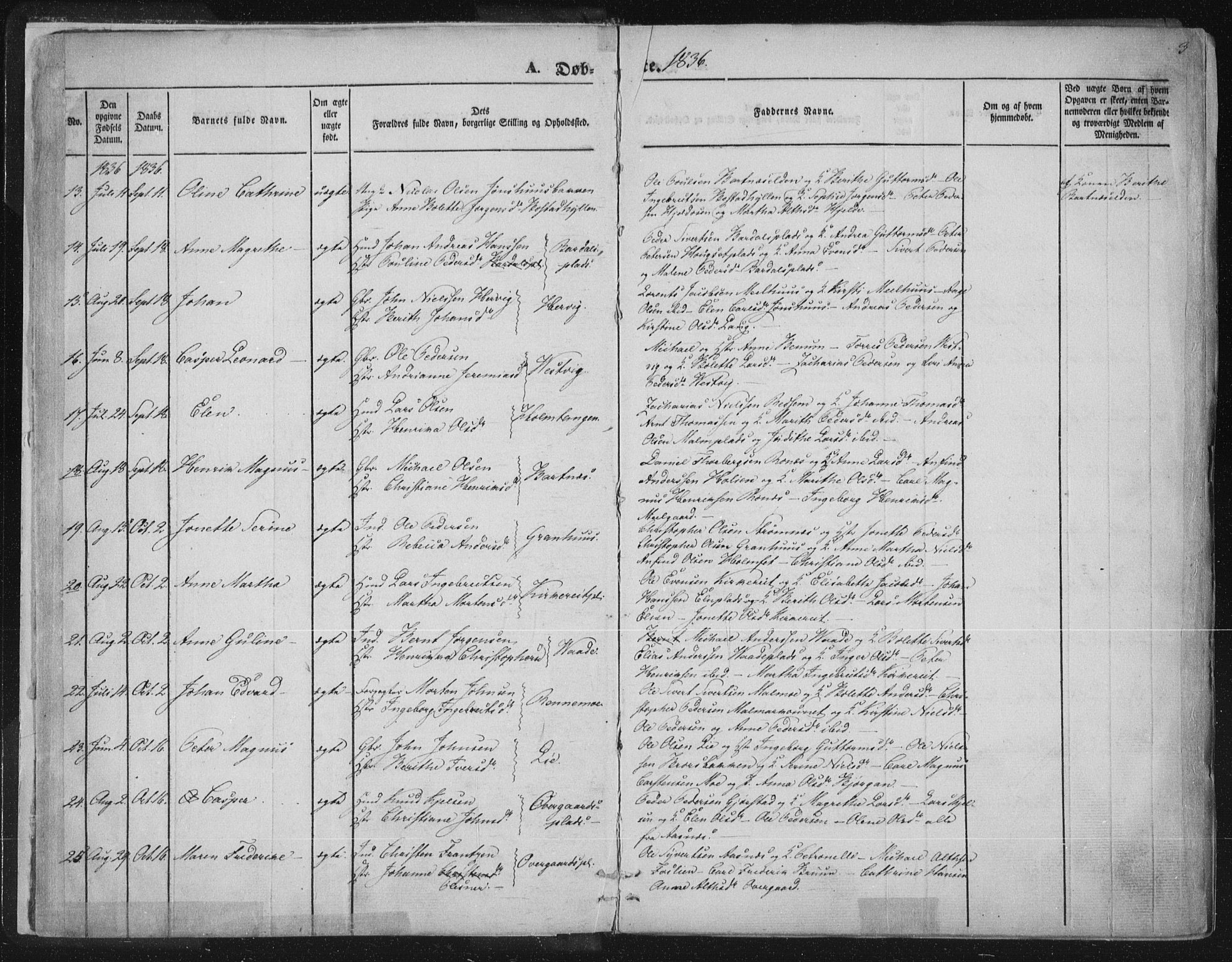 Ministerialprotokoller, klokkerbøker og fødselsregistre - Nord-Trøndelag, SAT/A-1458/741/L0392: Parish register (official) no. 741A06, 1836-1848, p. 3