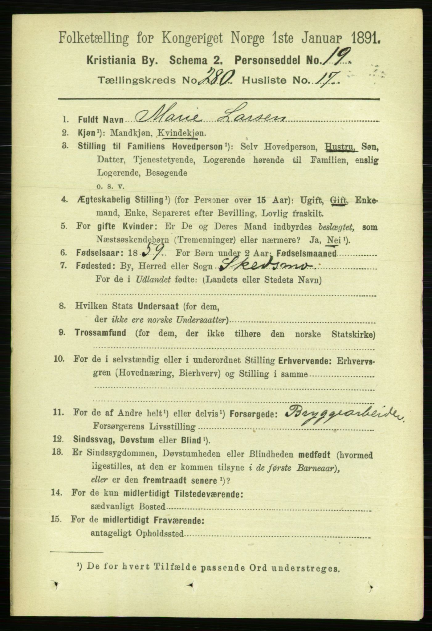 RA, 1891 census for 0301 Kristiania, 1891, p. 170576